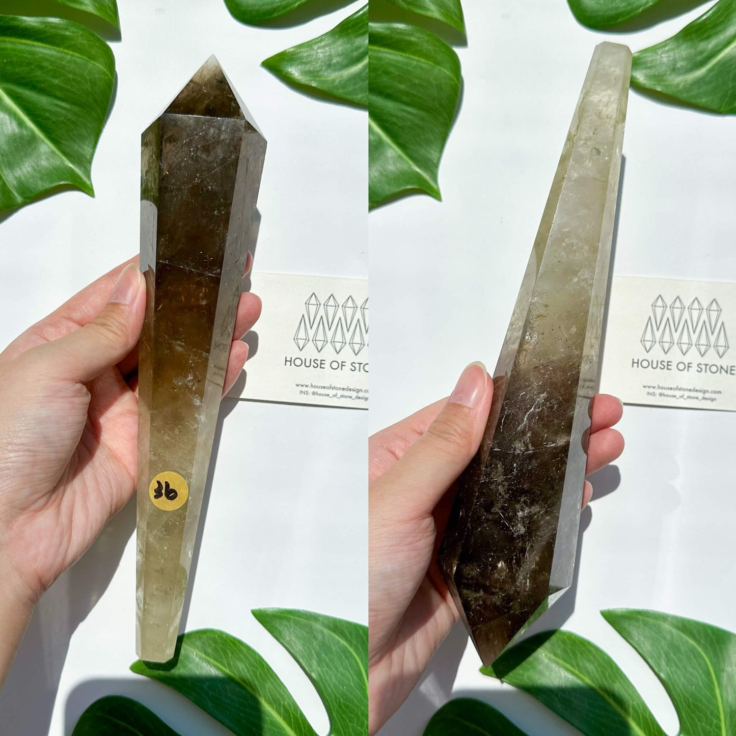 Natural Smoky Quartz Wand/Smoky Quartz Crystal Point Wand/Smoky Quartz Wand/Smoky Quartz Stem/Crystal Handle/Wedding Bouquet Handle/Root Chakra Healing/AAA