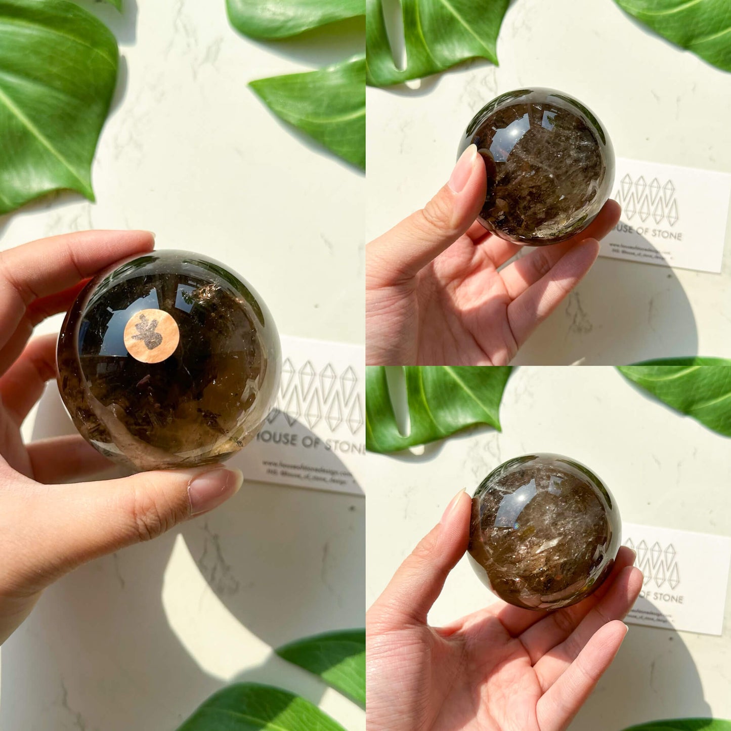 Natural Smoky Quartz Sphere/Smoky Quartz Crystal Sphere/Rare Smoky Quartz Ball/Root Chakra Healing/AAA