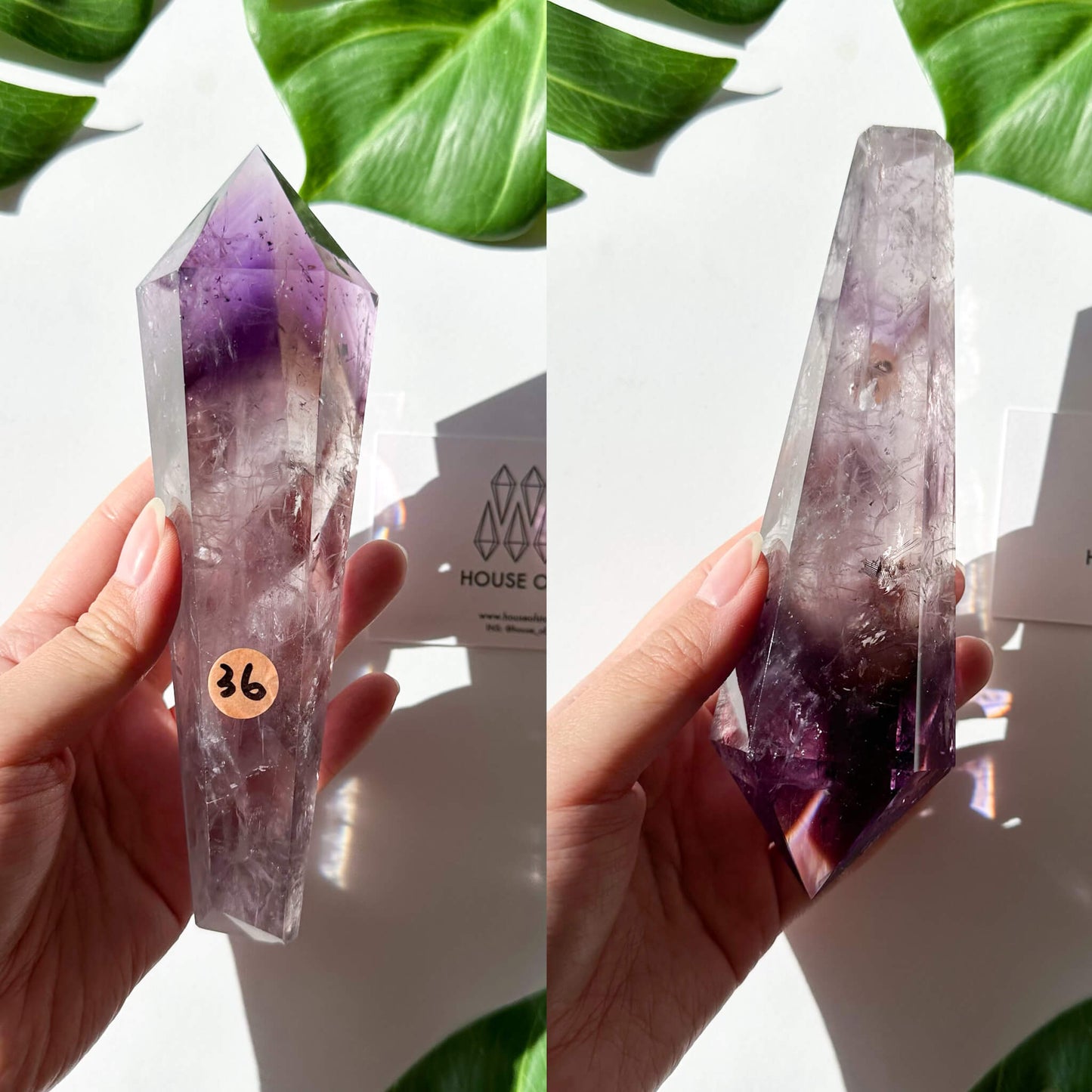 Amethyst Wand/Natural Amethyst Point Wand/High Quality Amethyst Rainbow Crystal Point Wand/Amethyst Handle/Amethyst Stem/Meditation Tool/AAA