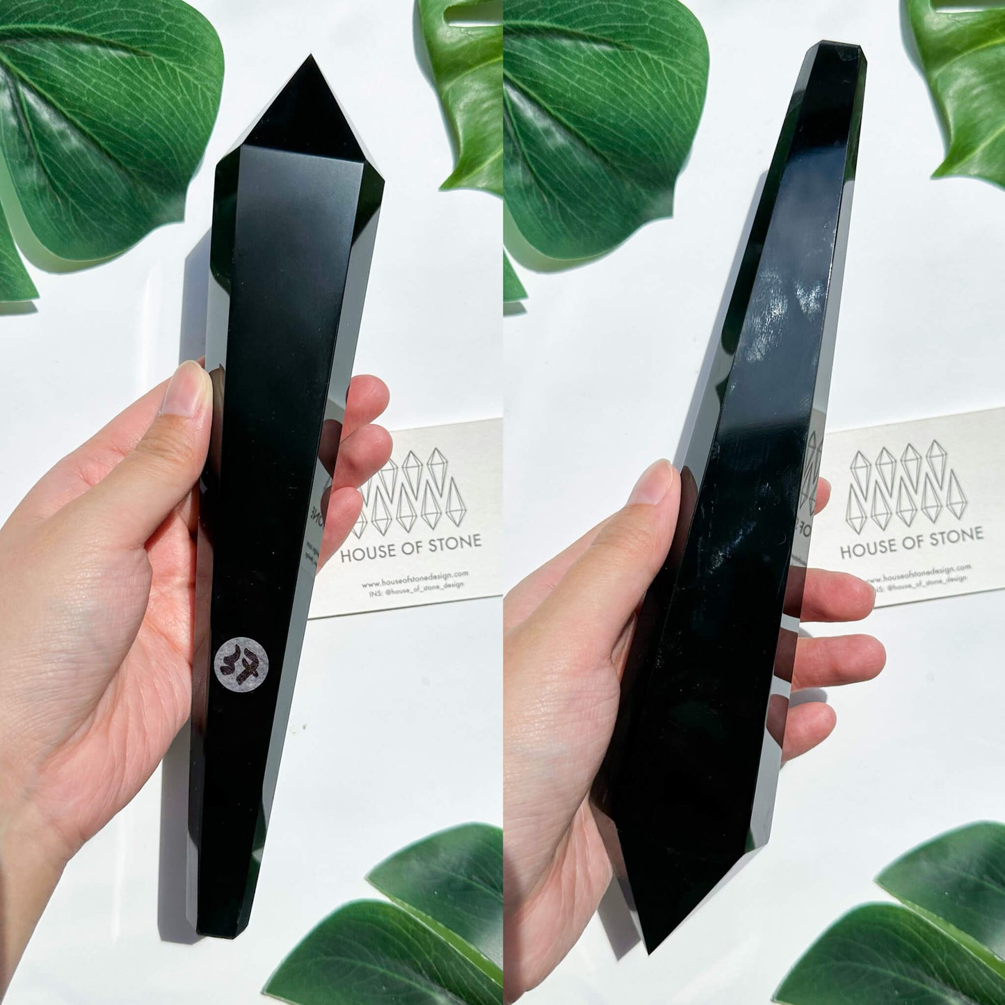 Natural Black Obsidian Wand/High Quality Black Obsidian Point Wand/Crystal Gemstone Obsidian Wand Handle/Obsidian Stem/Root Chakra Healing/AAA
