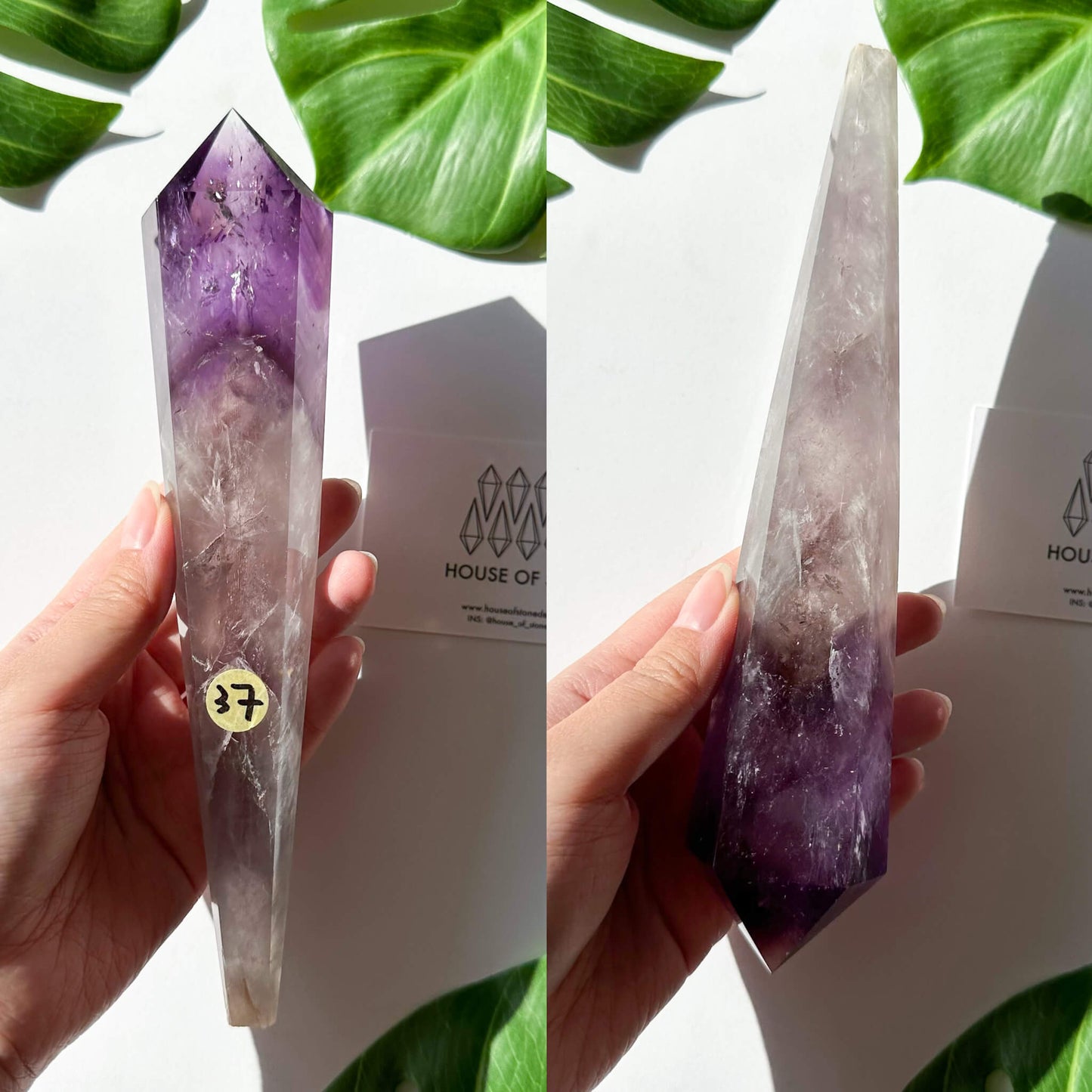 Amethyst Wand/Natural Amethyst Point Wand/High Quality Amethyst Rainbow Crystal Point Wand/Amethyst Handle/Amethyst Stem/Meditation Tool/AAA