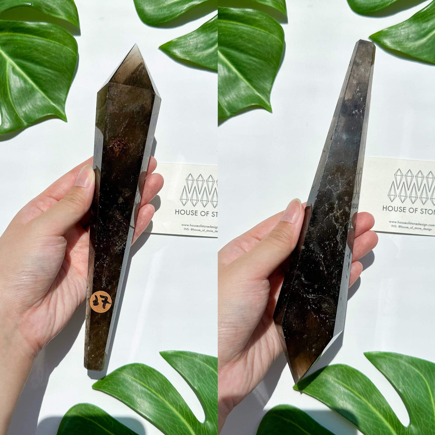 Natural Smoky Quartz Wand/Smoky Quartz Crystal Point Wand/Smoky Quartz Wand/Smoky Quartz Stem/Crystal Handle/Wedding Bouquet Handle/Root Chakra Healing/AAA