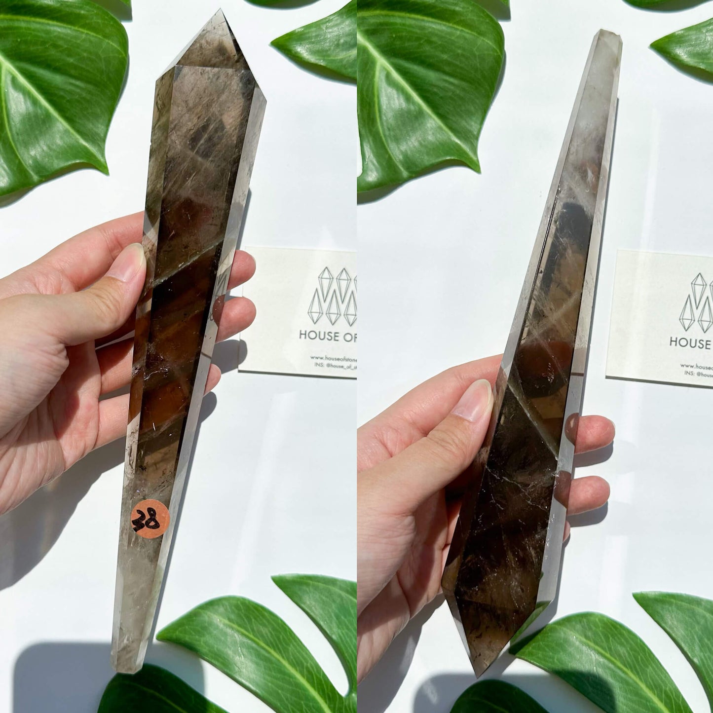 Natural Smoky Quartz Wand/Smoky Quartz Crystal Point Wand/Smoky Quartz Wand/Smoky Quartz Stem/Crystal Handle/Wedding Bouquet Handle/Root Chakra Healing/AAA