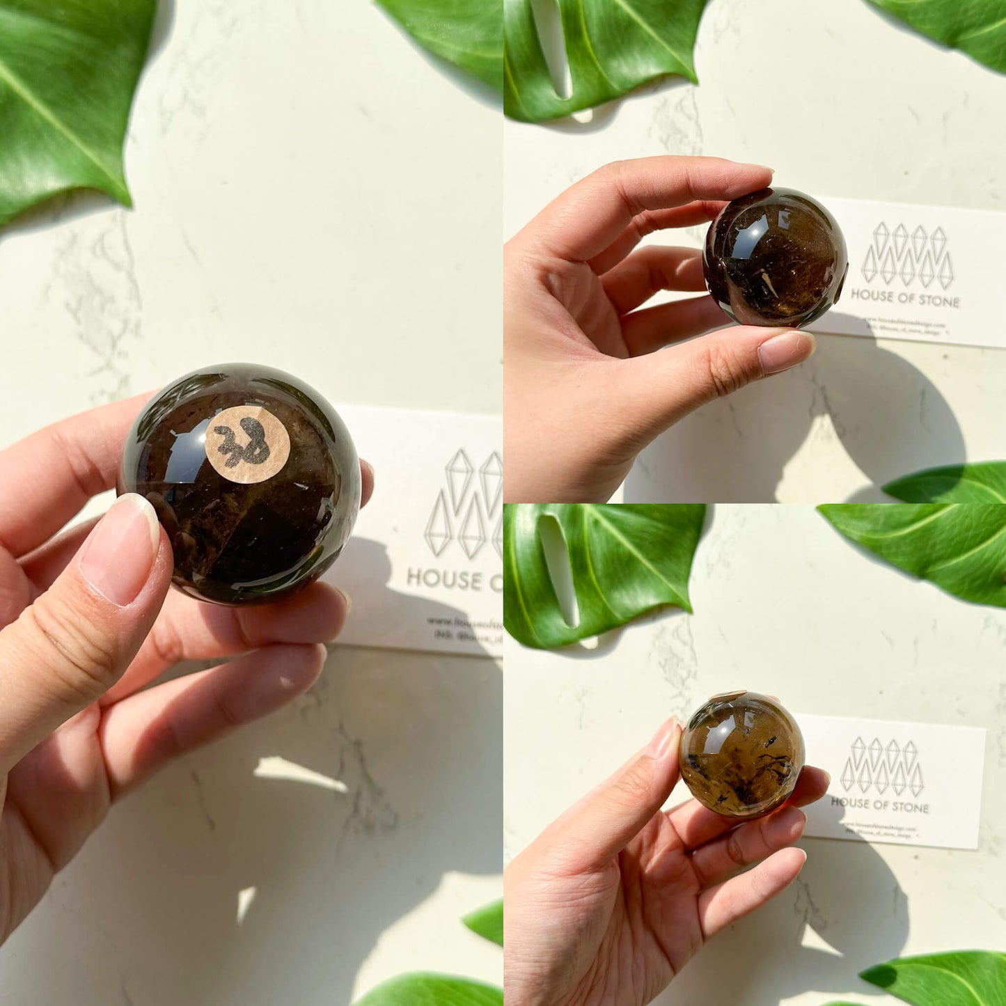 Natural Smoky Quartz Sphere/Smoky Quartz Crystal Sphere/Rare Smoky Quartz Ball/Root Chakra Healing/AAA