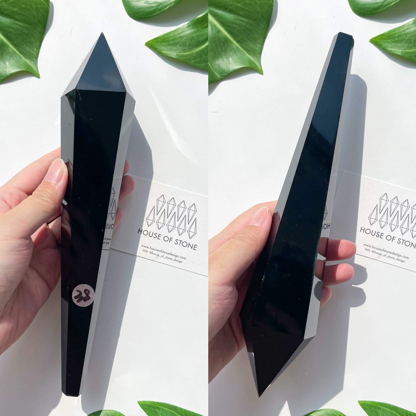 Natural Black Obsidian Wand/High Quality Black Obsidian Point Wand/Crystal Gemstone Obsidian Wand Handle/Obsidian Stem/Root Chakra Healing/AAA