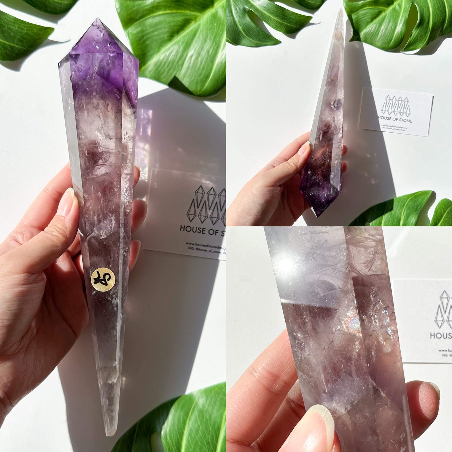 Amethyst Wand/Natural Amethyst Point Wand/High Quality Amethyst Rainbow Crystal Point Wand/Amethyst Handle/Amethyst Stem/Meditation Tool/AAA