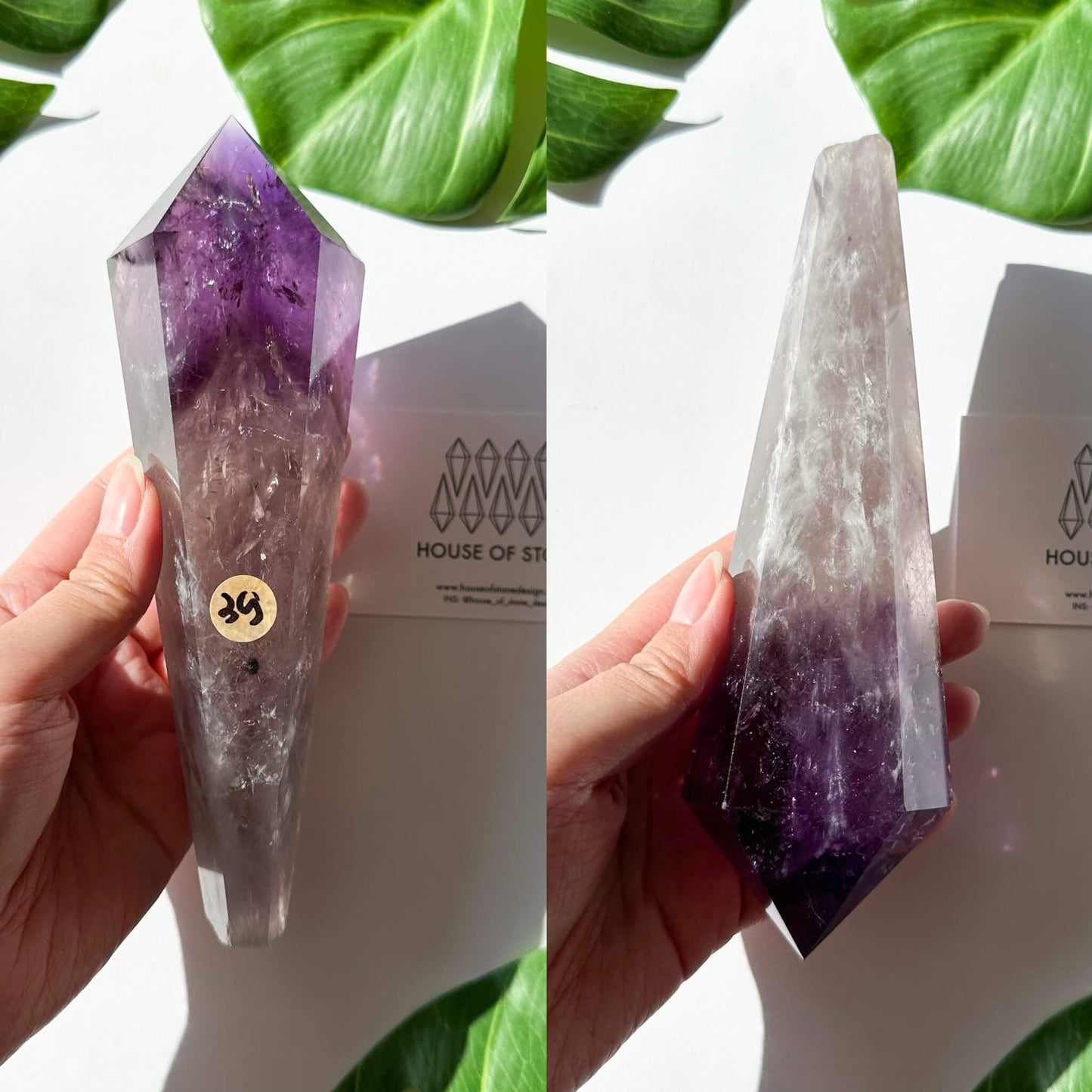 Amethyst Wand/Natural Amethyst Point Wand/High Quality Amethyst Rainbow Crystal Point Wand/Amethyst Handle/Amethyst Stem/Meditation Tool/AAA