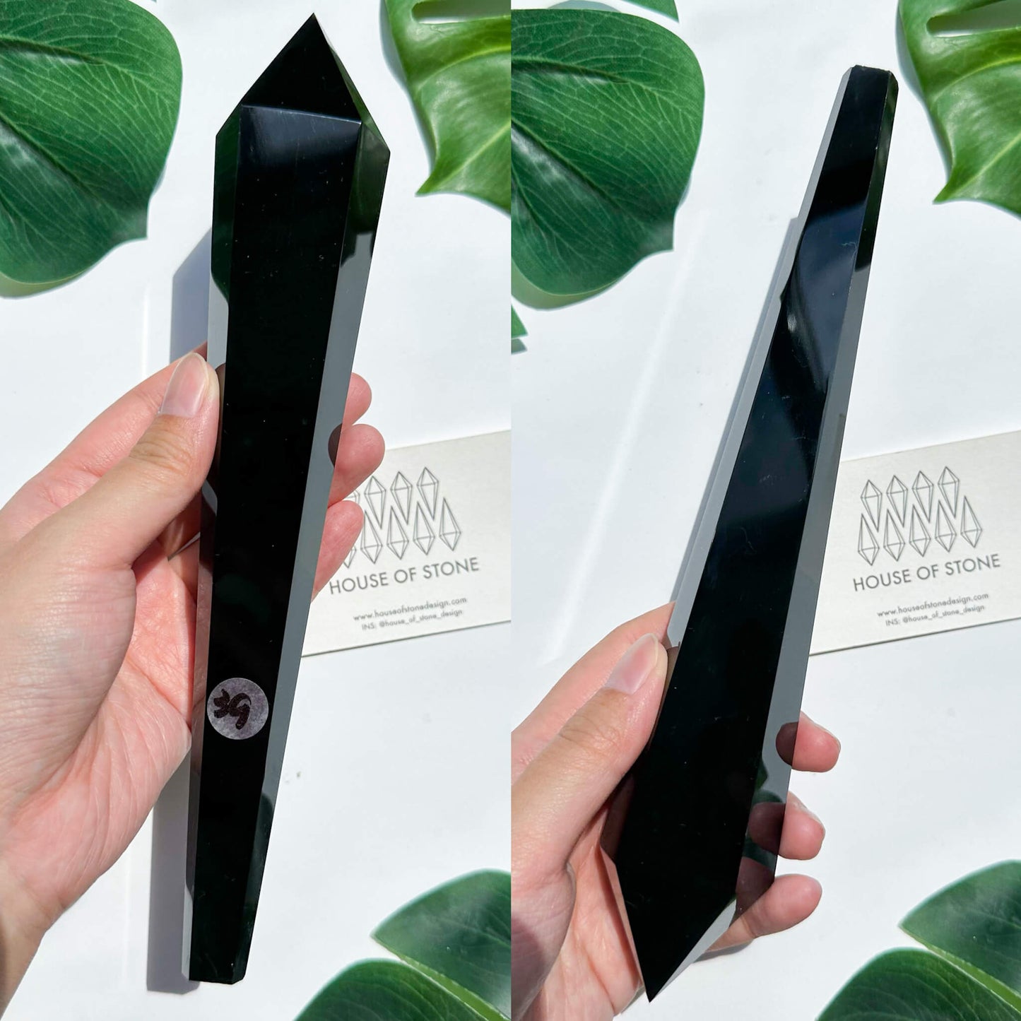 Natural Black Obsidian Wand/High Quality Black Obsidian Point Wand/Crystal Gemstone Obsidian Wand Handle/Obsidian Stem/Root Chakra Healing/AAA