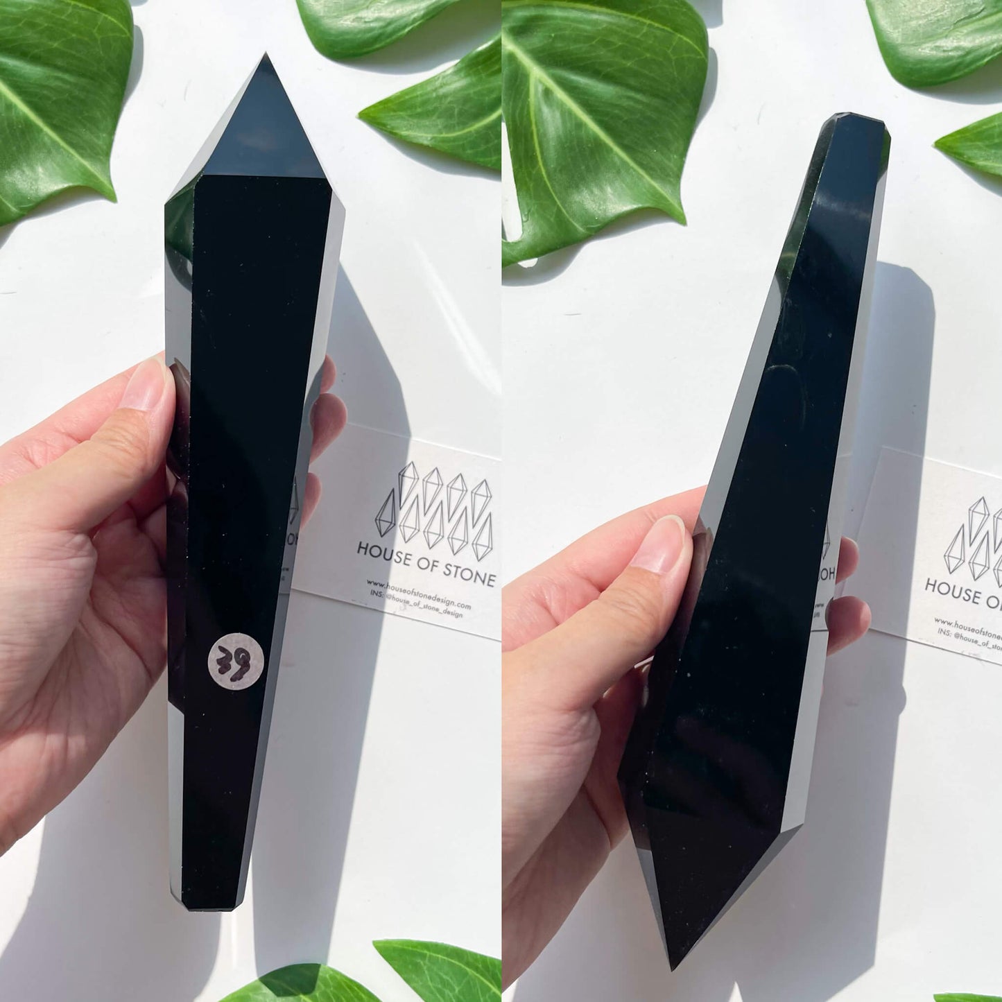 Natural Black Obsidian Wand/High Quality Black Obsidian Point Wand/Crystal Gemstone Obsidian Wand Handle/Obsidian Stem/Root Chakra Healing/AAA