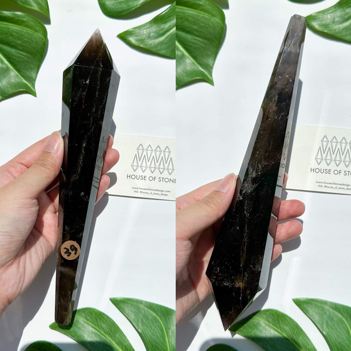 Natural Smoky Quartz Wand/Smoky Quartz Crystal Point Wand/Smoky Quartz Wand/Smoky Quartz Stem/Crystal Handle/Wedding Bouquet Handle/Root Chakra Healing/AAA