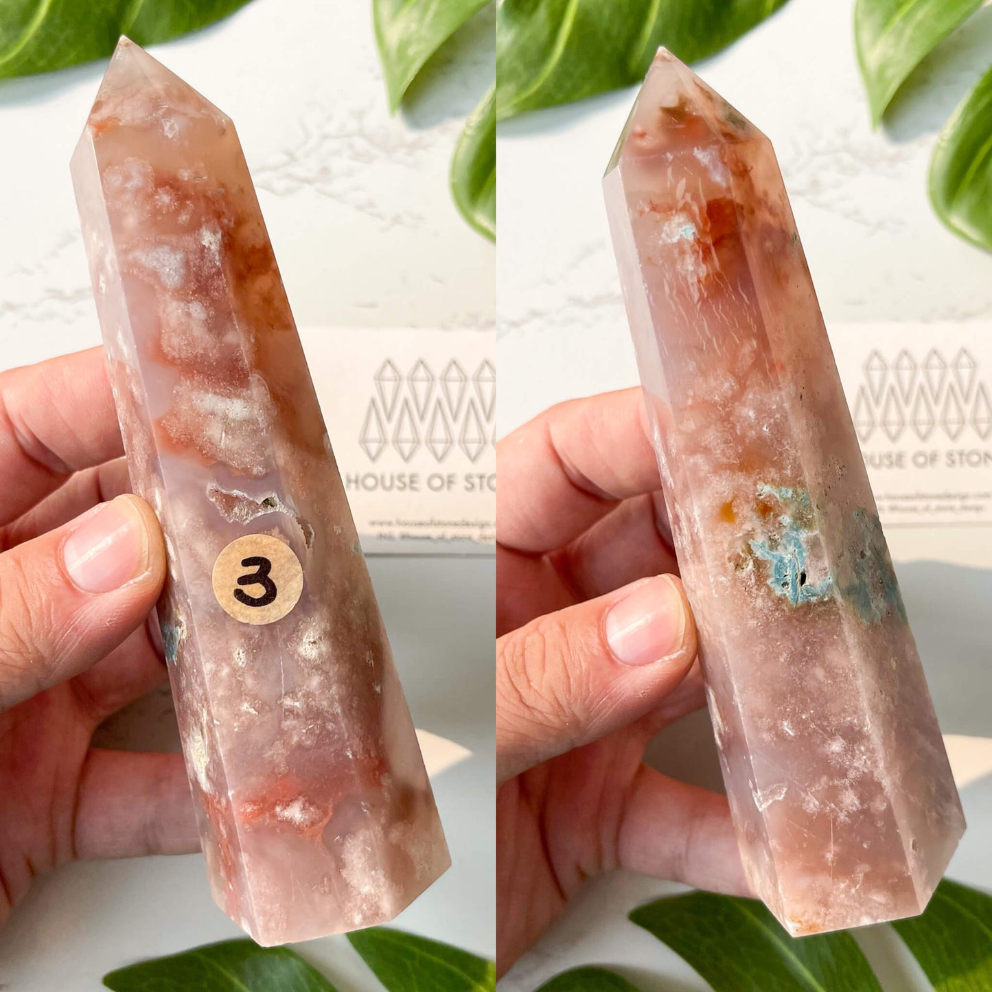 Natural Flower Agate Point Tower/Large Flower agate Quartz Obelisk/Druzy Pink Amethyst Flower Agate Tower/Heart Root Chakra Healing/AAA