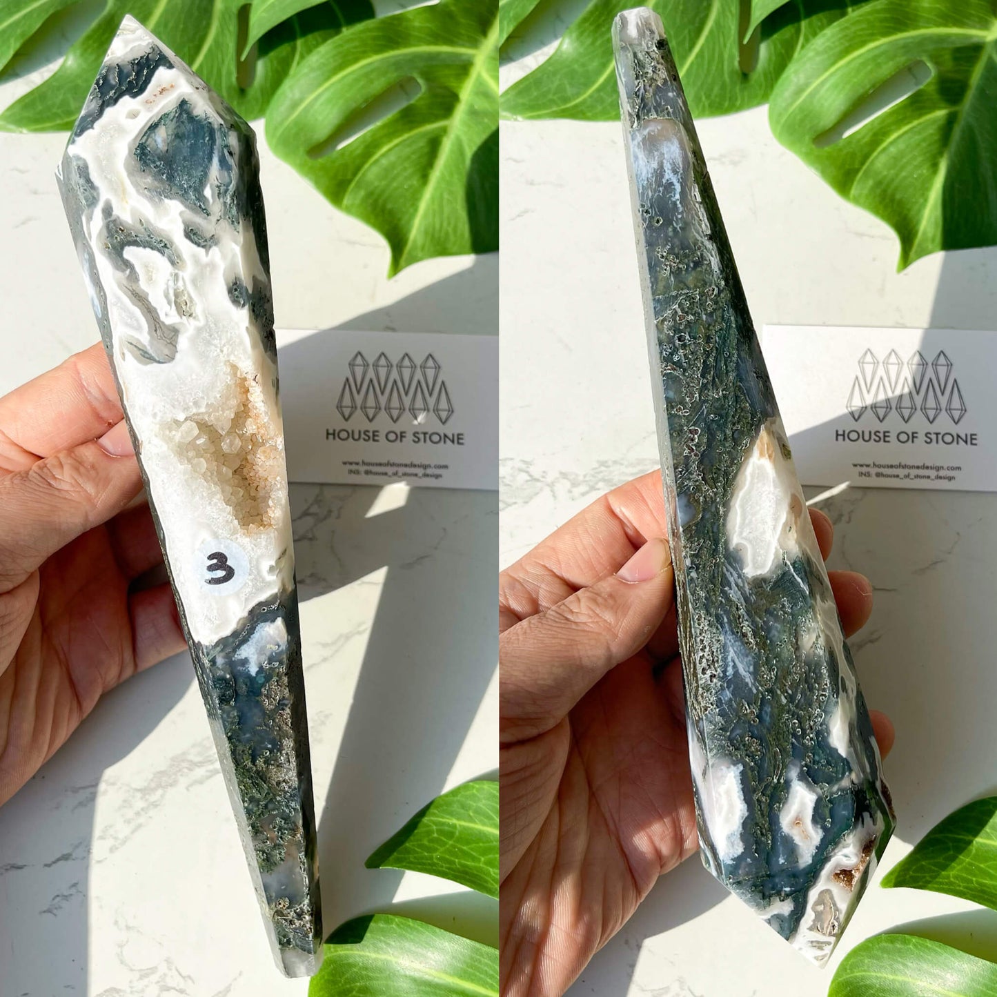 Natural Moss Agate Wand/Druzy Moss Agate Crystal Point Wand/Moss Agate Crystal Handle/Moss Agate Stem/Wedding Bouquet Handle/Heart Chakra Healing/AAA