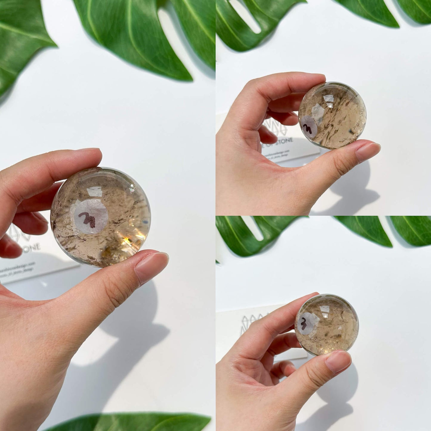 Natural Brazil Smoky Quartz Sphere/Rainbow Smoky Quartz Crystal Sphere/Rare Smoky Quartz Ball/Root Chakra Healing