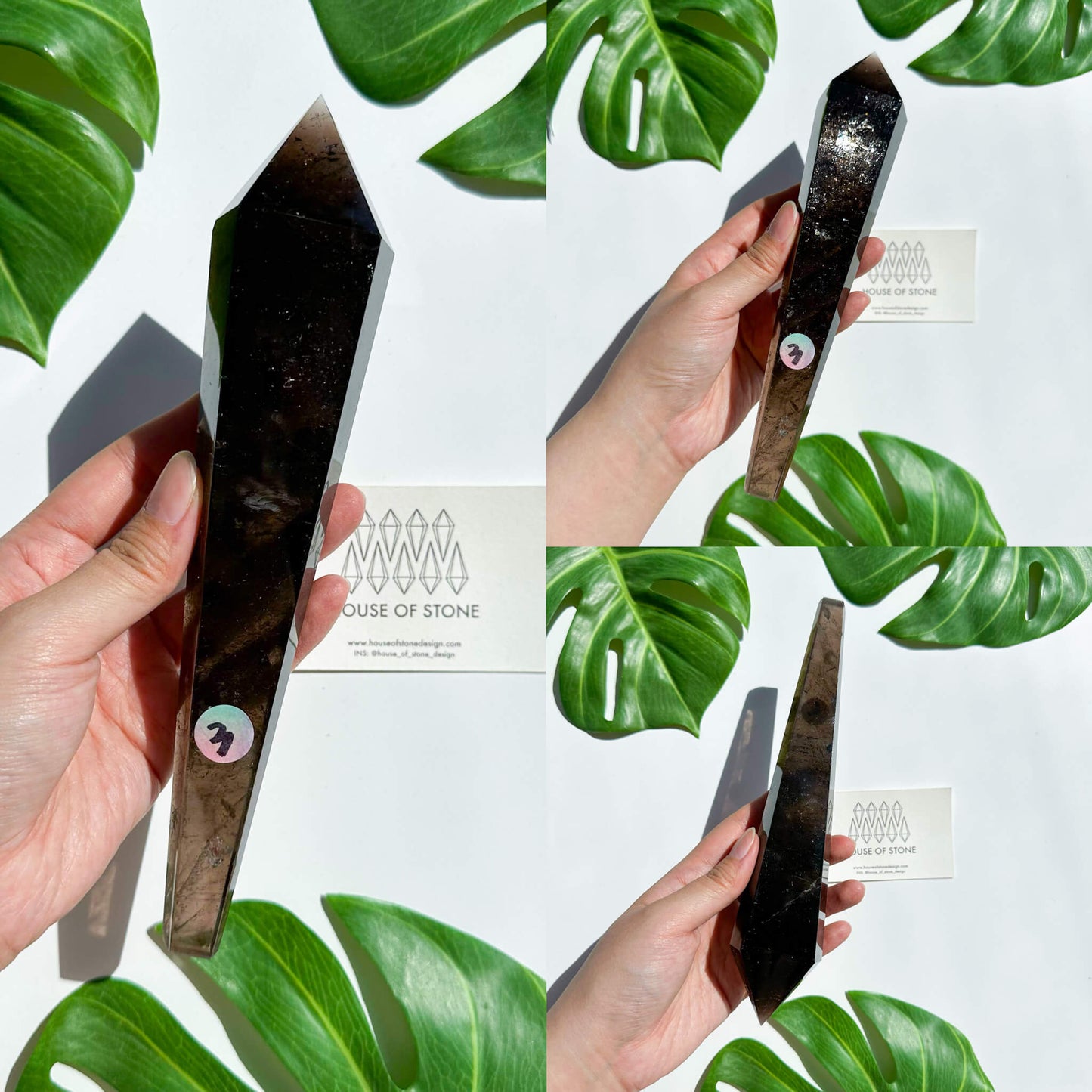 Natural Smoky Quartz Wand/Smoky Quartz Crystal Point Wand/Smoky Quartz Wand/Smoky Quartz Stem/Crystal Handle/Wedding Bouquet Handle/Root Chakra Healing/AAA