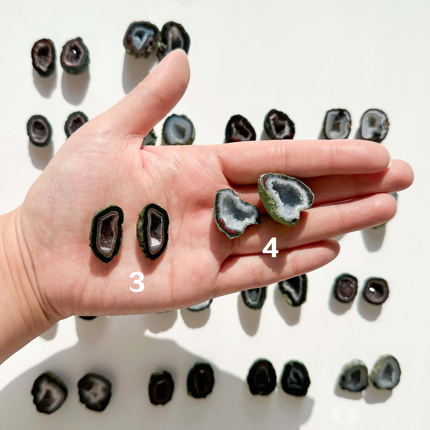 Natural Mini Agate Geode Pair | Small Tabasco Raw Crystal Geode, Druzy  Rainbow Mexico Geodes, Chakra, Meditation Tool