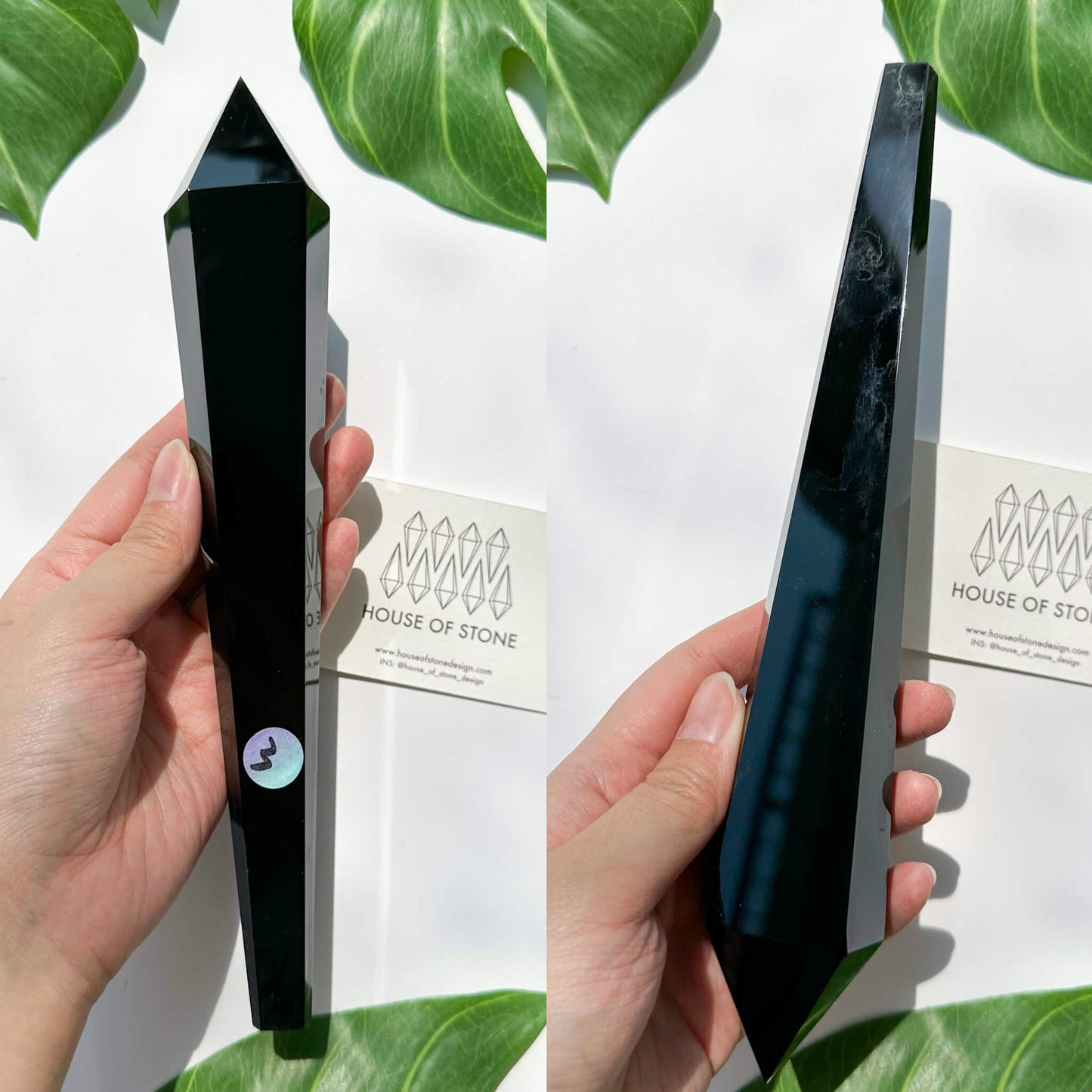 Natural Black Obsidian Wand/High Quality Black Obsidian Point Wand/Crystal Gemstone Obsidian Wand Handle/Obsidian Stem/Root Chakra Healing/AAA