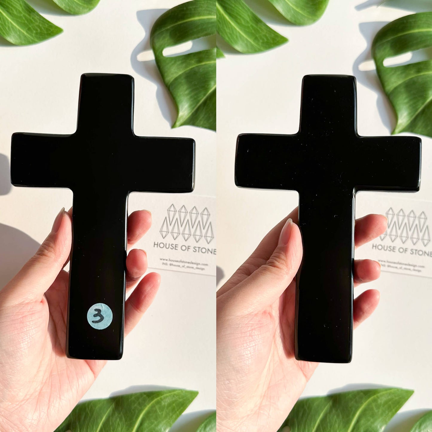 Natural Black Obsidian Cross/Large Hand carved Black Obsidian Cross/Gemstone Obsidian Cross/Crystal Cross/Root Chakra Healing/Altar Tools