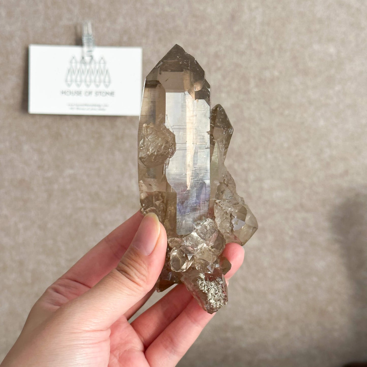 Alpine Mineral Smoky Quartz Point Specimen/Swiss Tower Apls/Double Terminated Quartz Points3