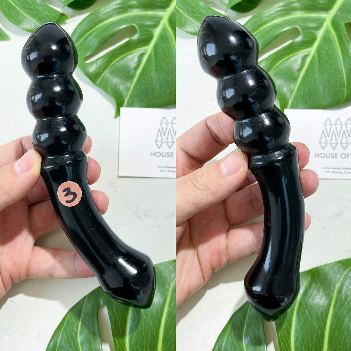 Natural Black Obsidian Massage Wand/Gemstone Crystal Yoni Wand/Root Chakra Healing/Self-love Healing Crystal Wand