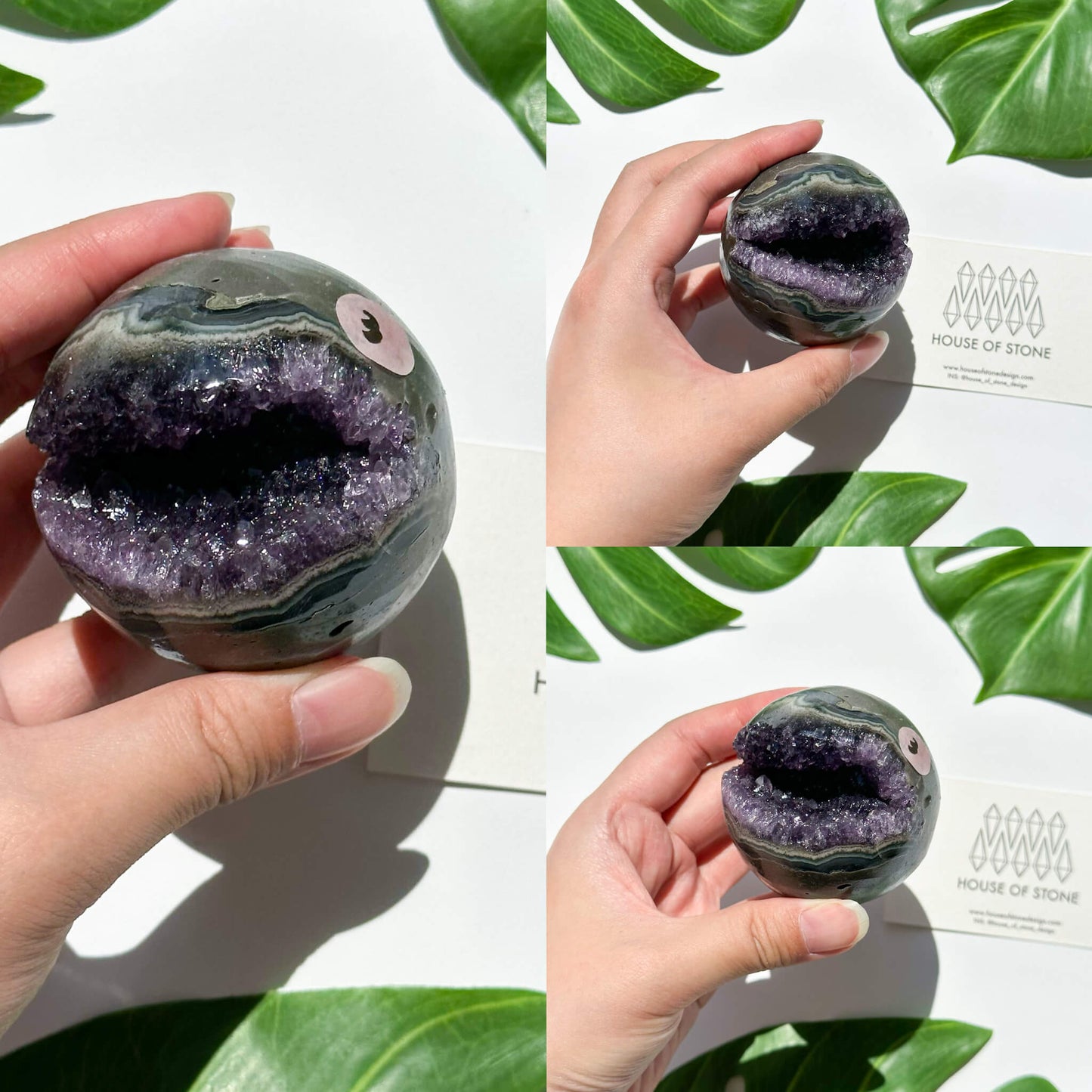 Natural Amethyst Geode Sphere/Druzy Amethyst Crystal Sphere/Amethyst Crystal Cluster Sphere/ChakraHealing/Meditation Tools/AAA