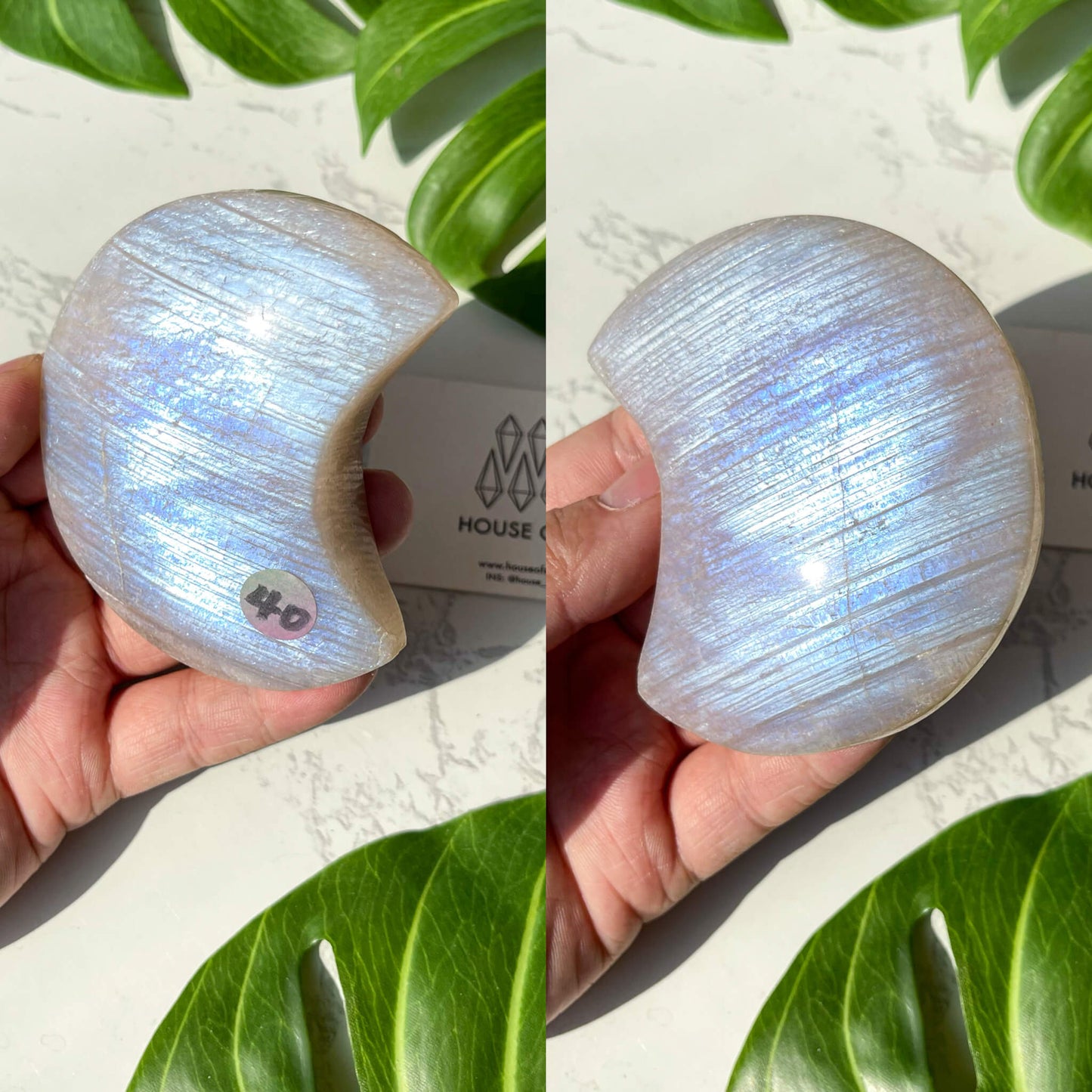 Natural Large Moonstone with Sunstone Carvings/Belomorite Moonstone Moon/Blue Moonstone Hand Carved Moon/Flash Moonstone with Sunstone