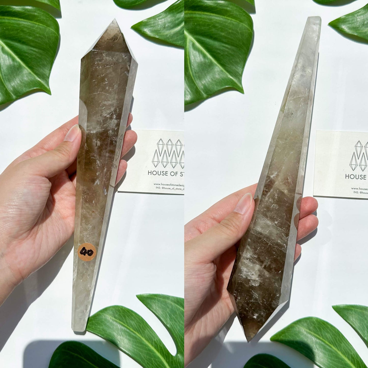 Natural Smoky Quartz Wand/Smoky Quartz Crystal Point Wand/Smoky Quartz Wand/Smoky Quartz Stem/Crystal Handle/Wedding Bouquet Handle/Root Chakra Healing/AAA