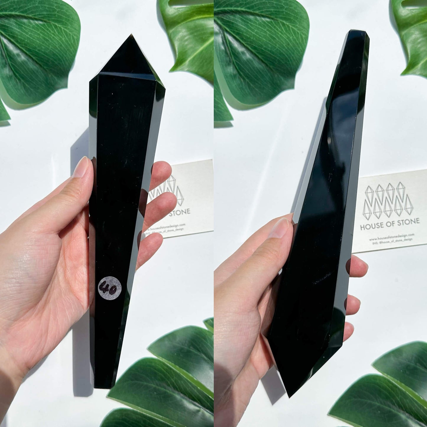 Natural Black Obsidian Wand/High Quality Black Obsidian Point Wand/Crystal Gemstone Obsidian Wand Handle/Obsidian Stem/Root Chakra Healing/AAA
