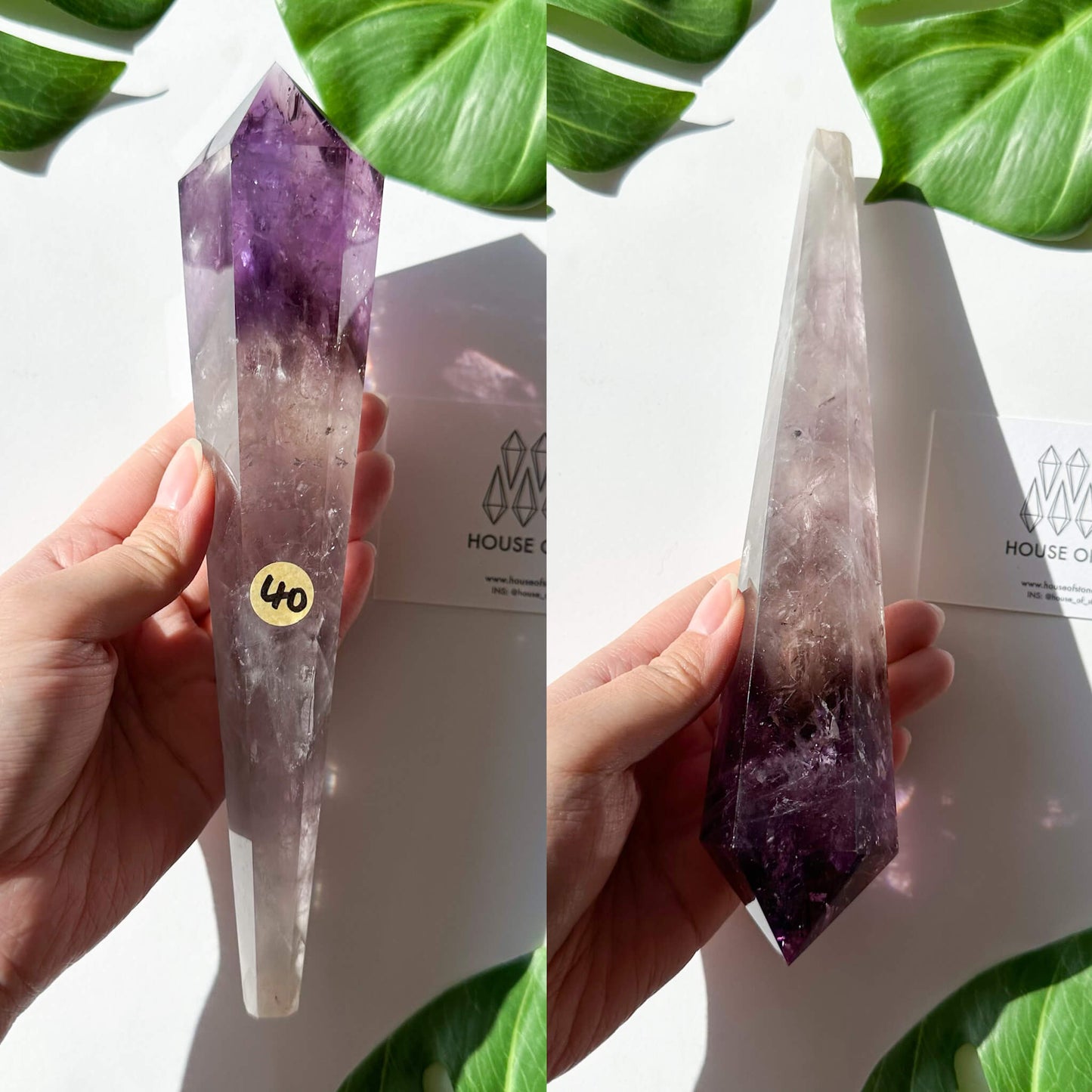 Amethyst Wand/Natural Amethyst Point Wand/High Quality Amethyst Rainbow Crystal Point Wand/Amethyst Handle/Amethyst Stem/Meditation Tool/AAA