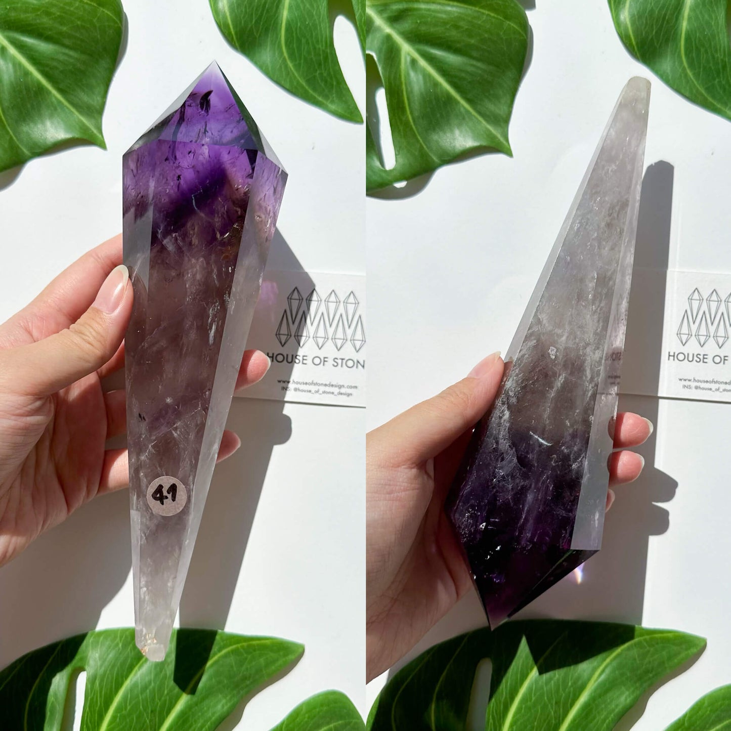 Amethyst Wand/Natural Amethyst Point Wand/High Quality Amethyst Rainbow Crystal Point Wand/Amethyst Handle/Amethyst Stem/Meditation Tool/AAA