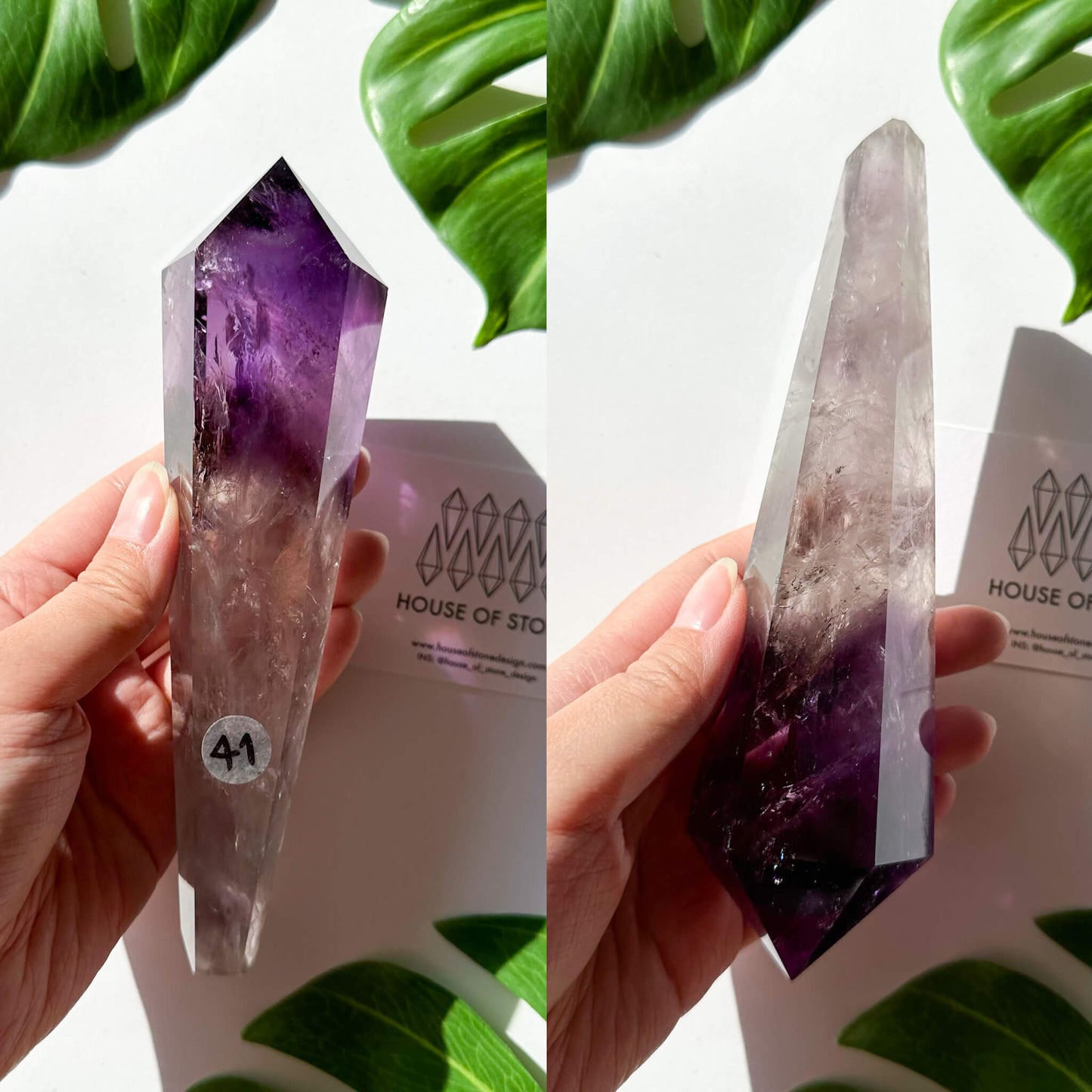 Amethyst Wand/Natural Amethyst Point Wand/High Quality Amethyst Rainbow Crystal Point Wand/Amethyst Handle/Amethyst Stem/Meditation Tool/AAA