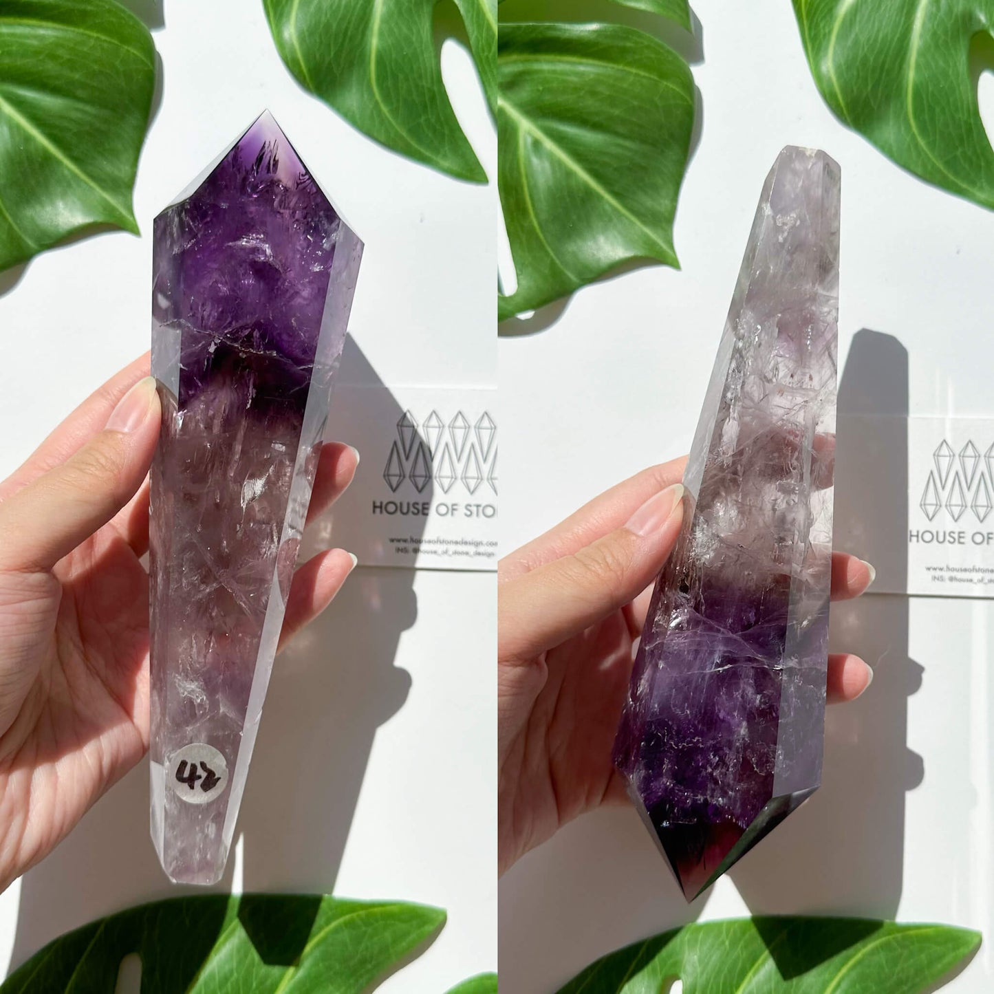 Amethyst Wand/Natural Amethyst Point Wand/High Quality Amethyst Rainbow Crystal Point Wand/Amethyst Handle/Amethyst Stem/Meditation Tool/AAA