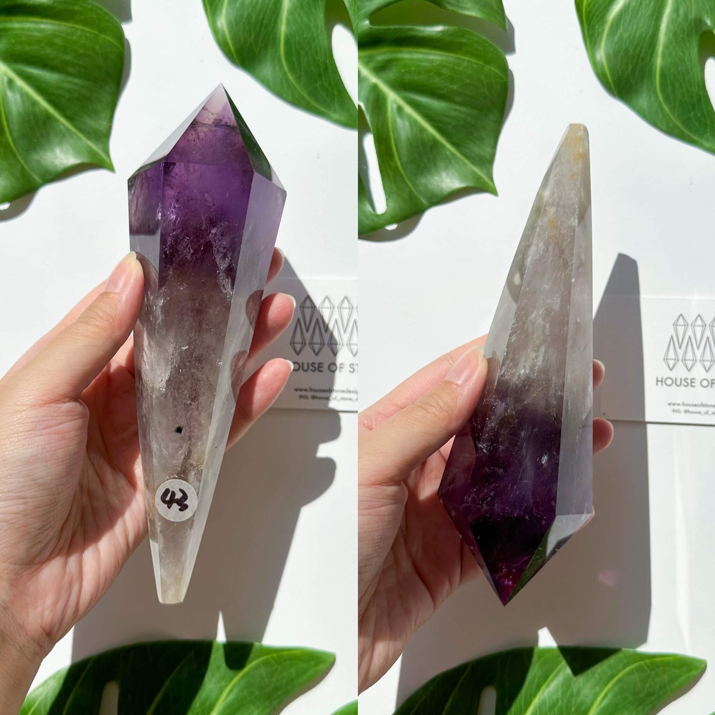 Amethyst Wand/Natural Amethyst Point Wand/High Quality Amethyst Rainbow Crystal Point Wand/Amethyst Handle/Amethyst Stem/Meditation Tool/AAA
