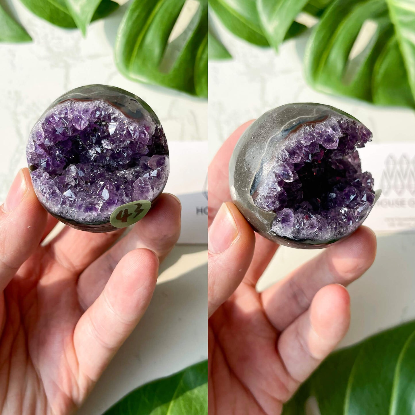 Natural Amethyst Geode Sphere/Druzy Amethyst Crystal Sphere/Amethyst Crystal Cluster Sphere/ChakraHealing/Meditation Tools/AAA