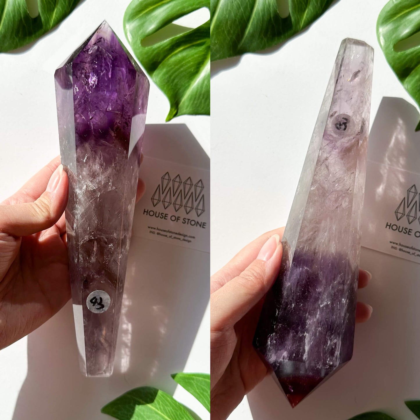 Amethyst Wand/Natural Amethyst Point Wand/High Quality Amethyst Rainbow Crystal Point Wand/Amethyst Handle/Amethyst Stem/Meditation Tool/AAA