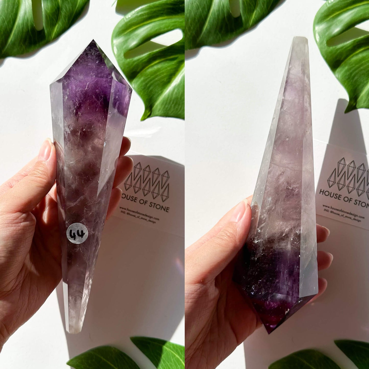 Amethyst Wand/Natural Amethyst Point Wand/High Quality Amethyst Rainbow Crystal Point Wand/Amethyst Handle/Amethyst Stem/Meditation Tool/AAA