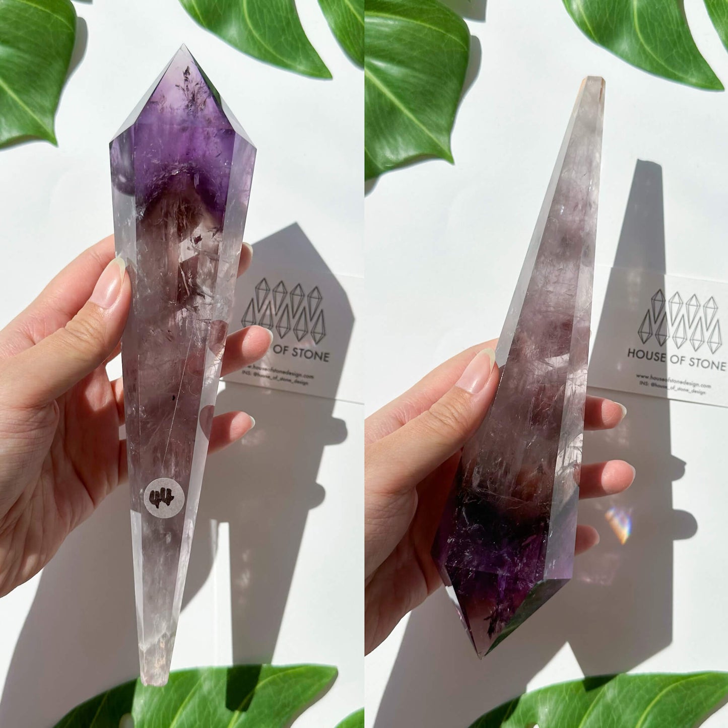 Amethyst Wand/Natural Amethyst Point Wand/High Quality Amethyst Rainbow Crystal Point Wand/Amethyst Handle/Amethyst Stem/Meditation Tool/AAA