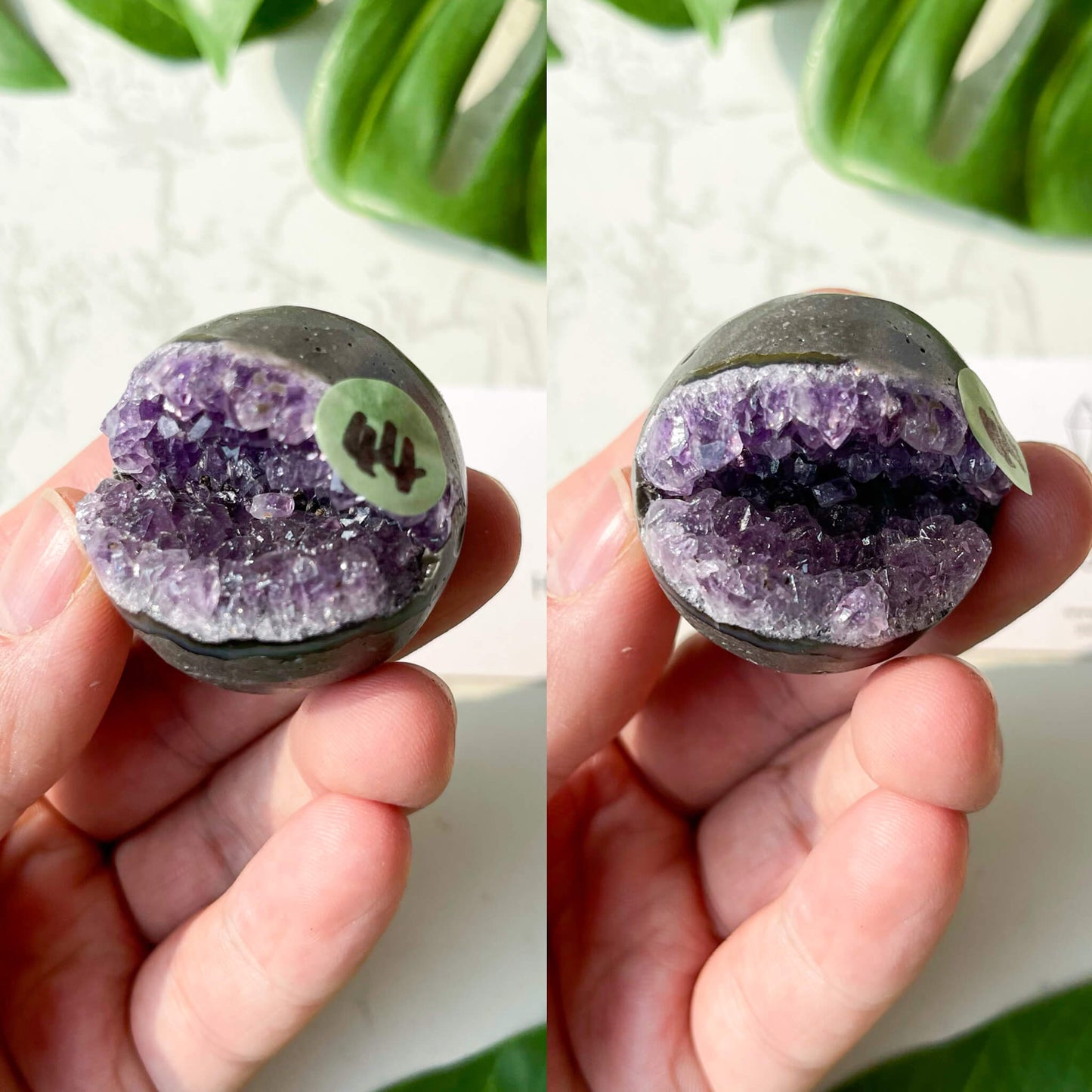 Natural Amethyst Geode Sphere/Druzy Amethyst Crystal Sphere/Amethyst Crystal Cluster Sphere/ChakraHealing/Meditation Tools/AAA