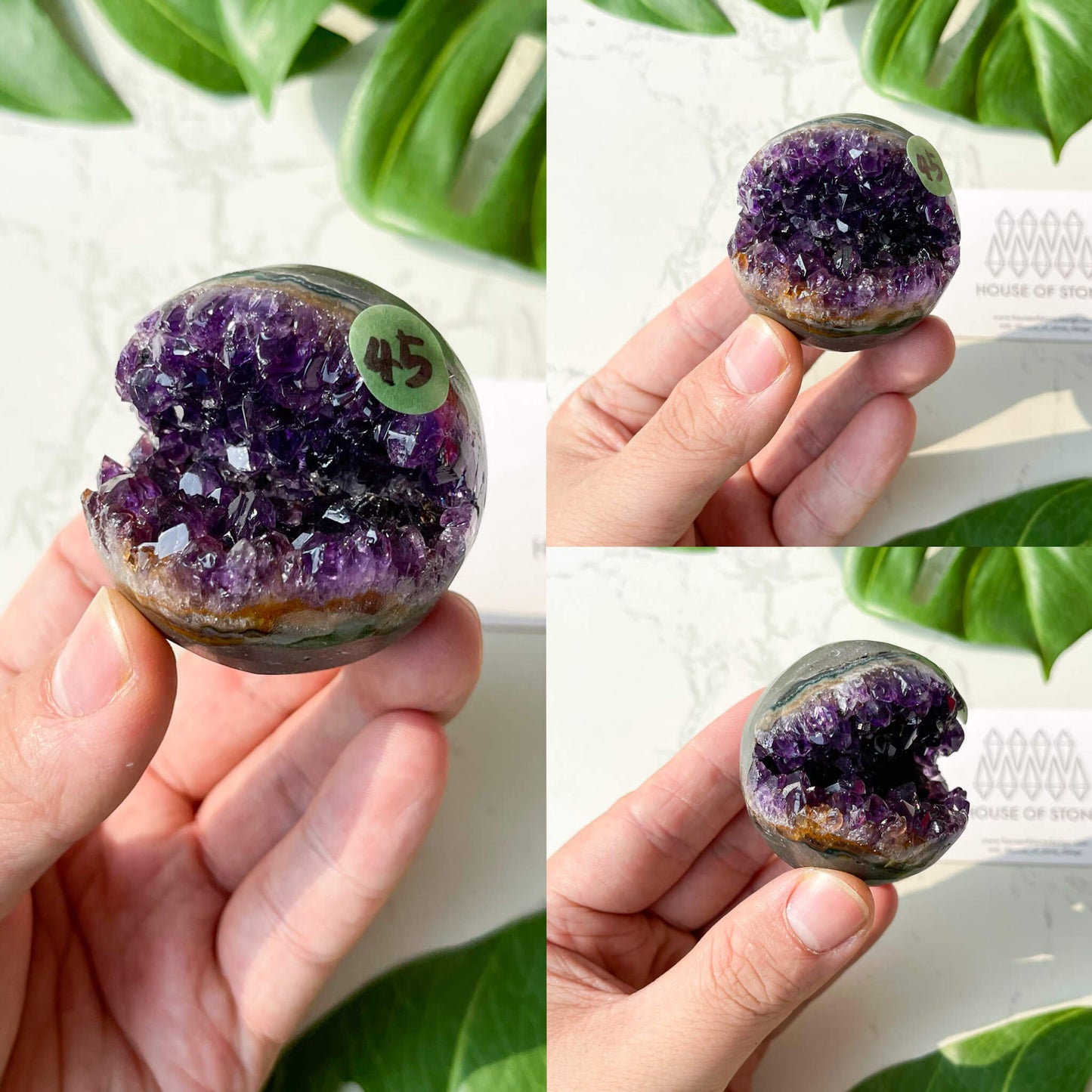 Natural Amethyst Geode Sphere/Druzy Amethyst Crystal Sphere/Amethyst Crystal Cluster Sphere/ChakraHealing/Meditation Tools/AAA