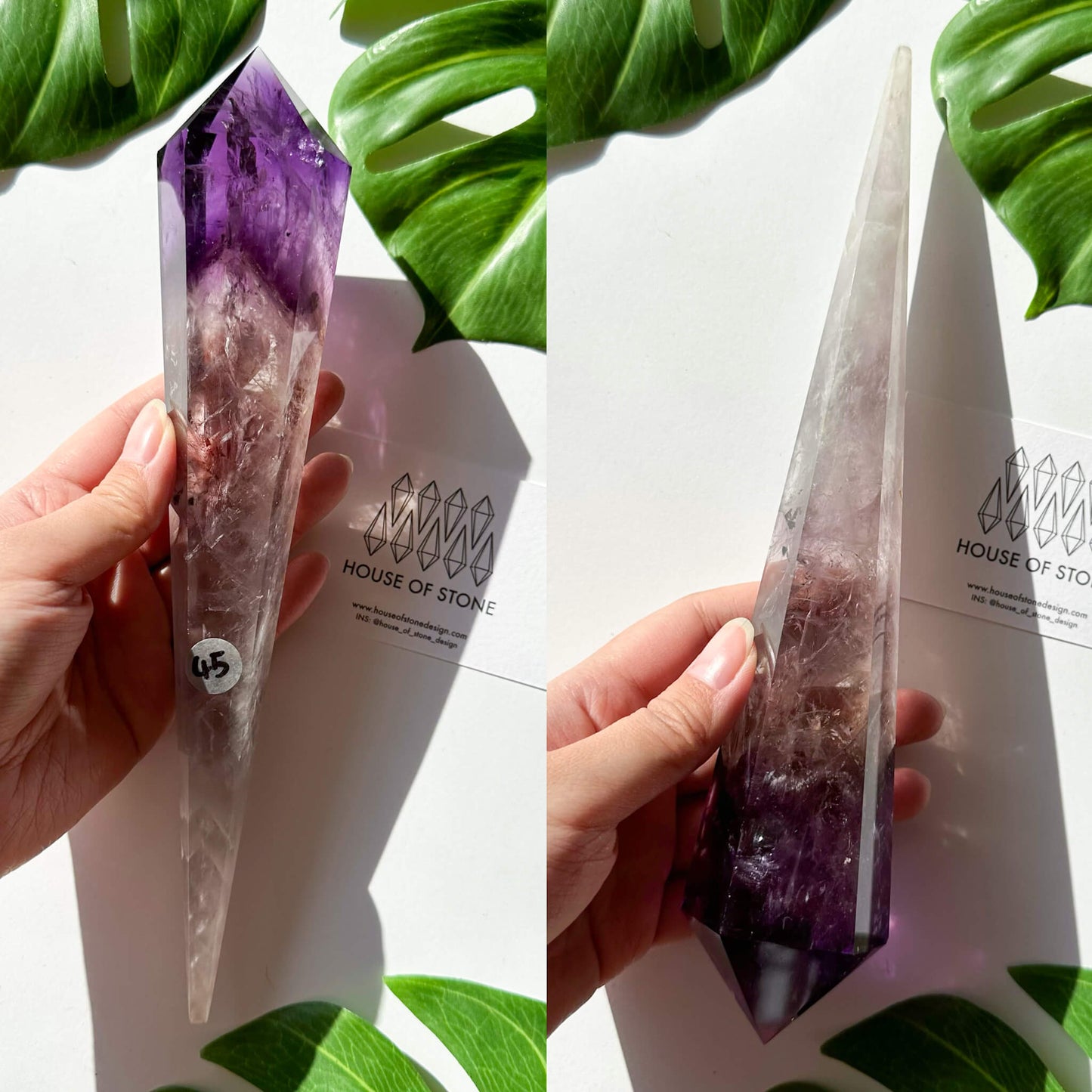 Amethyst Wand/Natural Amethyst Point Wand/High Quality Amethyst Rainbow Crystal Point Wand/Amethyst Handle/Amethyst Stem/Meditation Tool/AAA