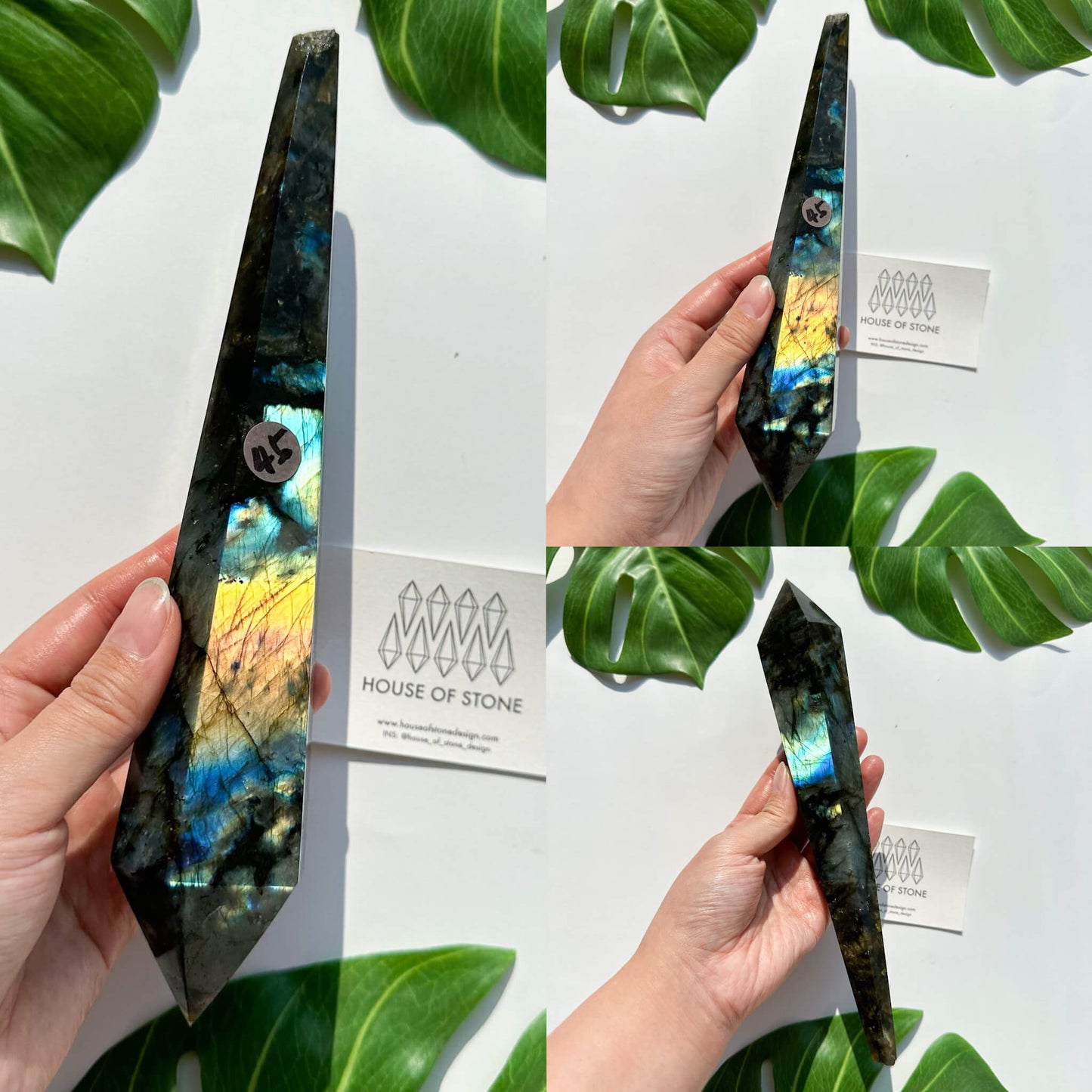 Natural Labradorite Wand/Rainbow Labradorite Crystal Point Wand/Labradorite Crystal Handle/Labradorite Stem/Wedding Bouquet Handle/Chakra Healing/AAA