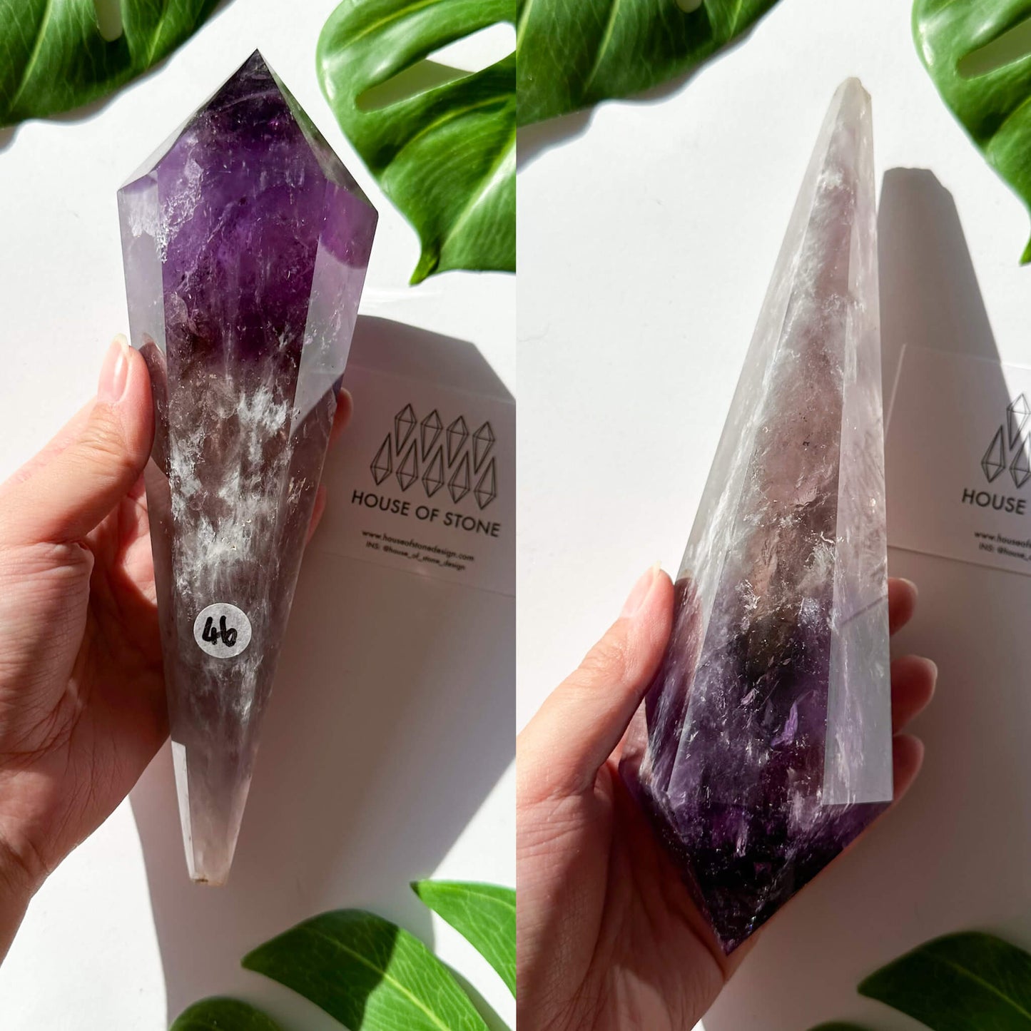 Amethyst Wand/Natural Amethyst Point Wand/High Quality Amethyst Rainbow Crystal Point Wand/Amethyst Handle/Amethyst Stem/Meditation Tool/AAA