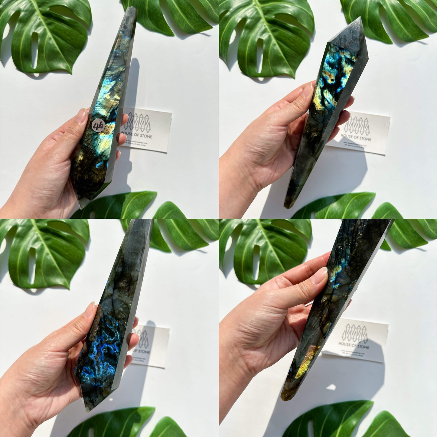 Natural Labradorite Wand/Rainbow Labradorite Crystal Point Wand/Labradorite Crystal Handle/Labradorite Stem/Wedding Bouquet Handle/Chakra Healing/AAA