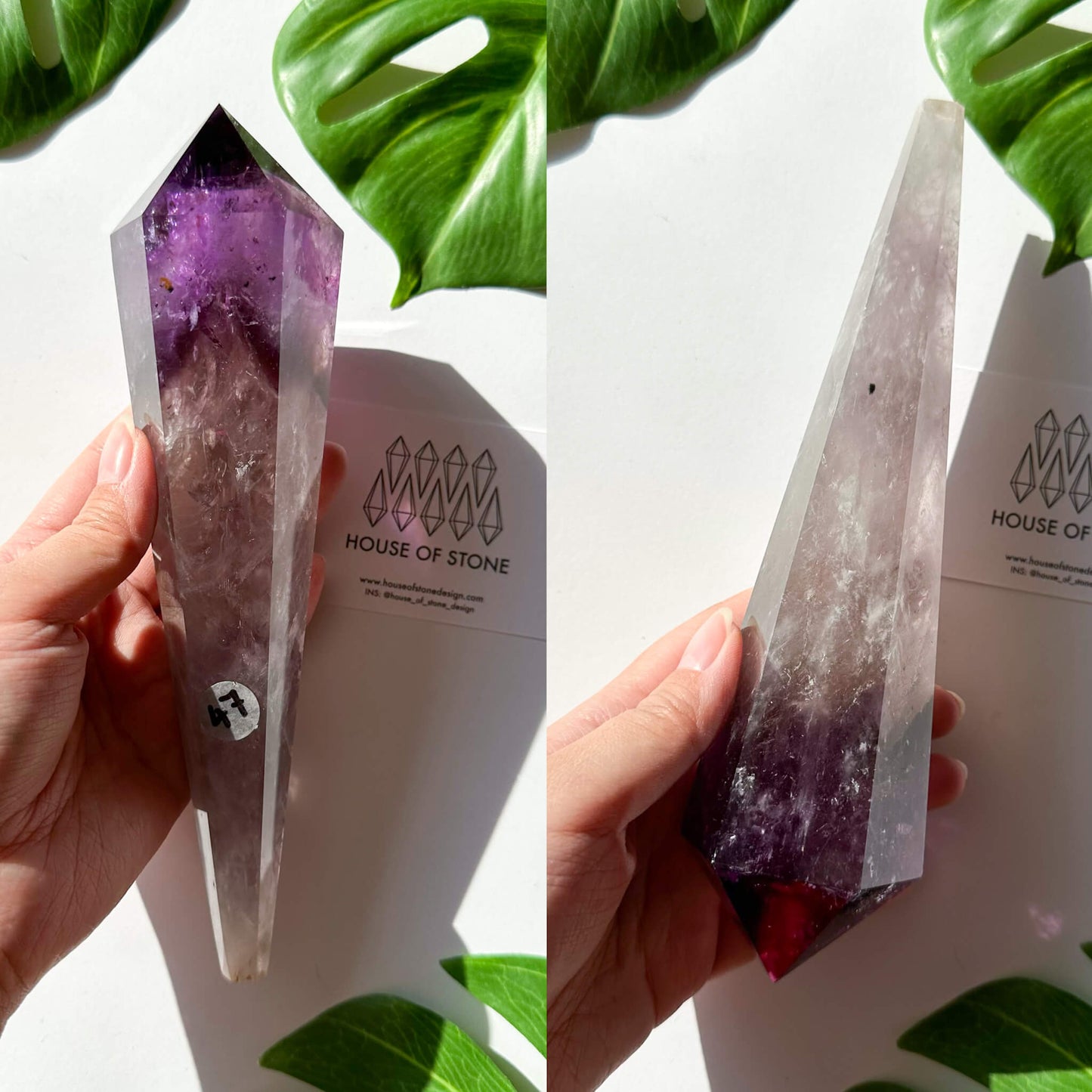 Amethyst Wand/Natural Amethyst Point Wand/High Quality Amethyst Rainbow Crystal Point Wand/Amethyst Handle/Amethyst Stem/Meditation Tool/AAA