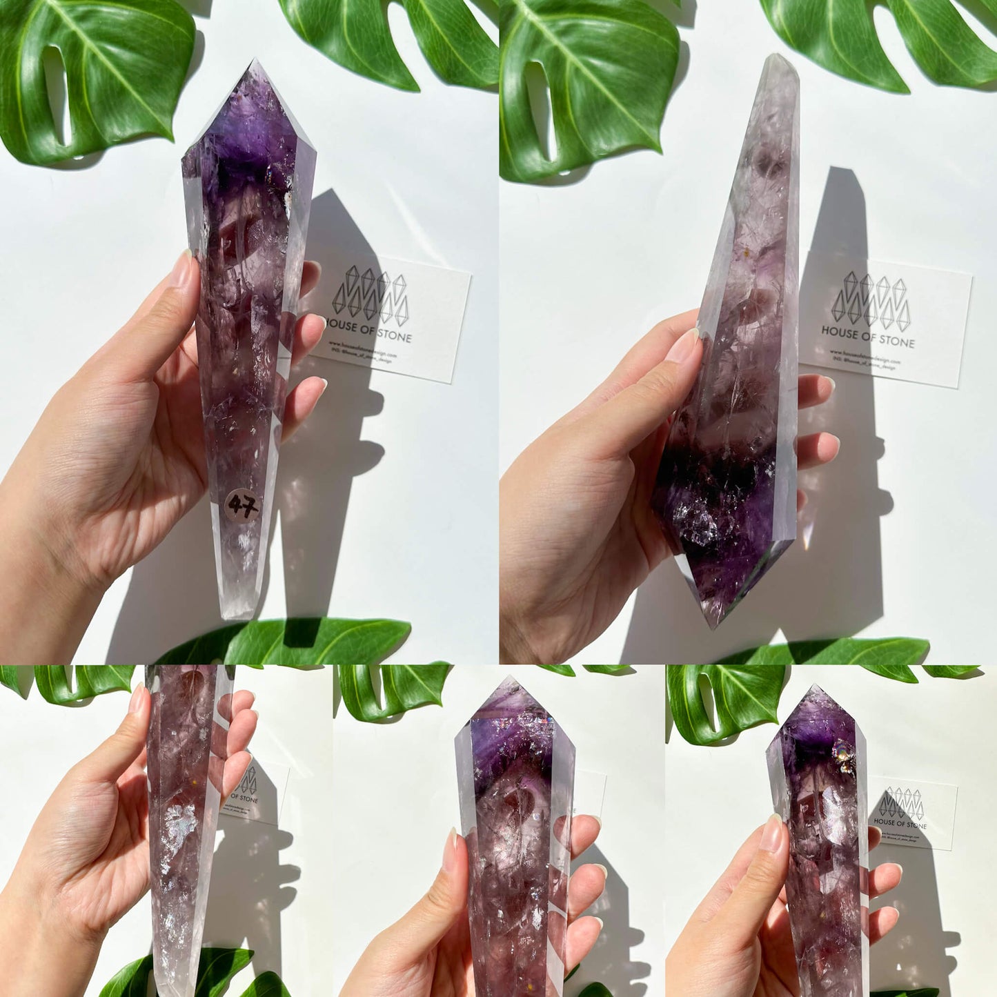 Amethyst Wand/Natural Amethyst Point Wand/High Quality Amethyst Rainbow Crystal Point Wand/Amethyst Handle/Amethyst Stem/Meditation Tool/AAA