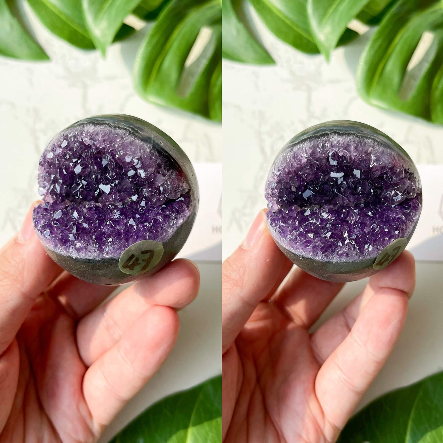 Natural Amethyst Geode Sphere/Druzy Amethyst Crystal Sphere/Amethyst Crystal Cluster Sphere/ChakraHealing/Meditation Tools/AAA