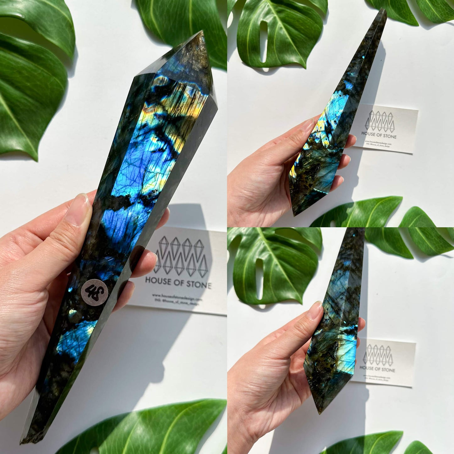 Natural Labradorite Wand/Rainbow Labradorite Crystal Point Wand/Labradorite Crystal Handle/Labradorite Stem/Wedding Bouquet Handle/Chakra Healing/AAA