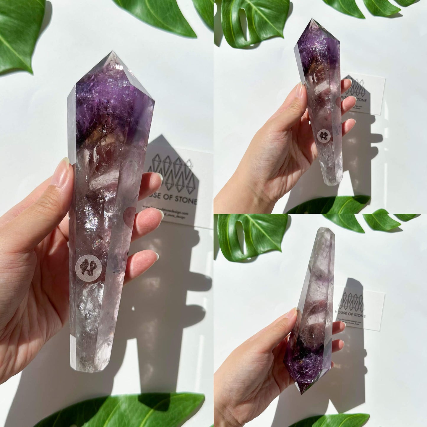 Amethyst Wand/Natural Amethyst Point Wand/High Quality Amethyst Rainbow Crystal Point Wand/Amethyst Handle/Amethyst Stem/Meditation Tool/AAA