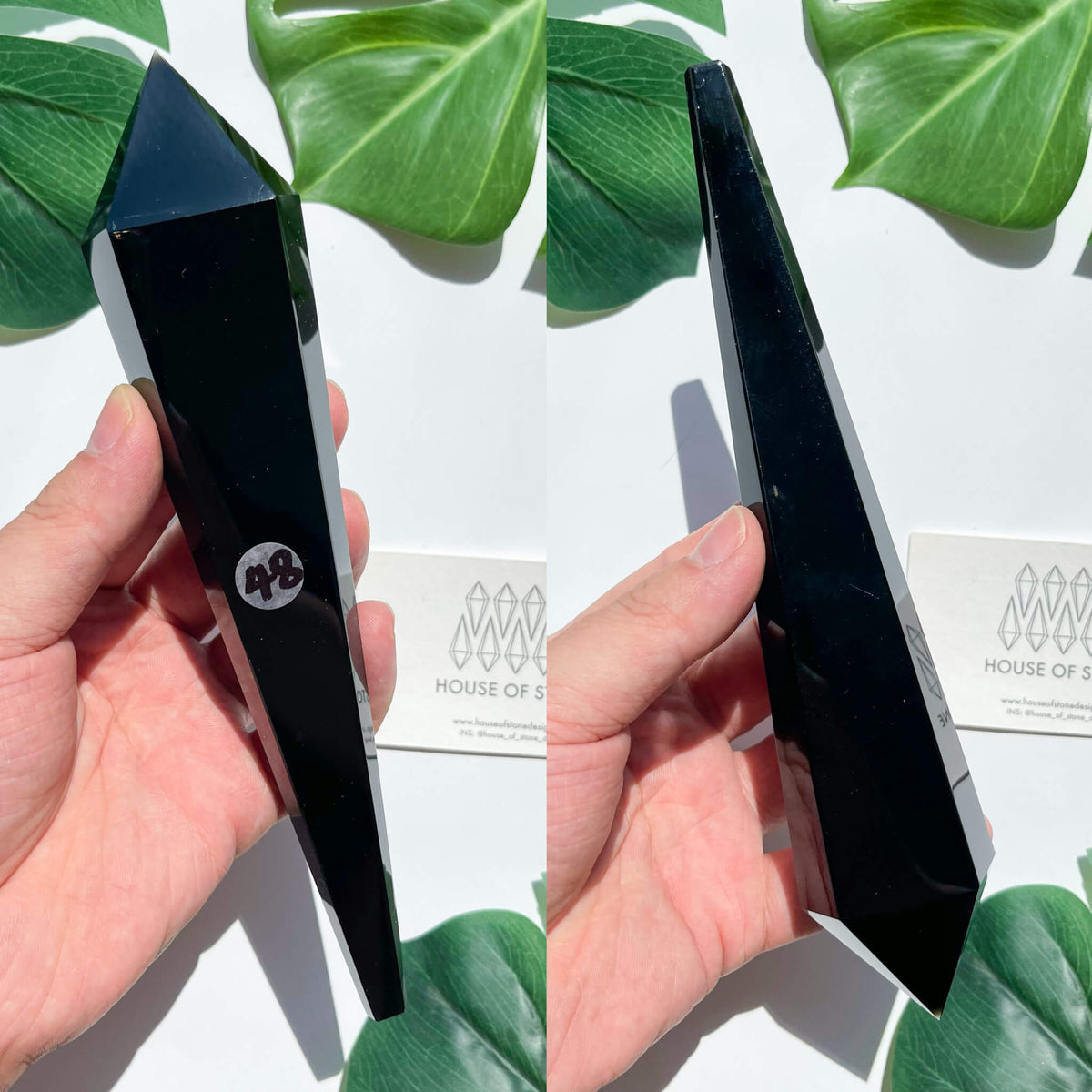 Natural Black Obsidian Wand/High Quality Black Obsidian Point Wand/Crystal Gemstone Obsidian Wand Handle/Obsidian Stem/Root Chakra Healing/AAA
