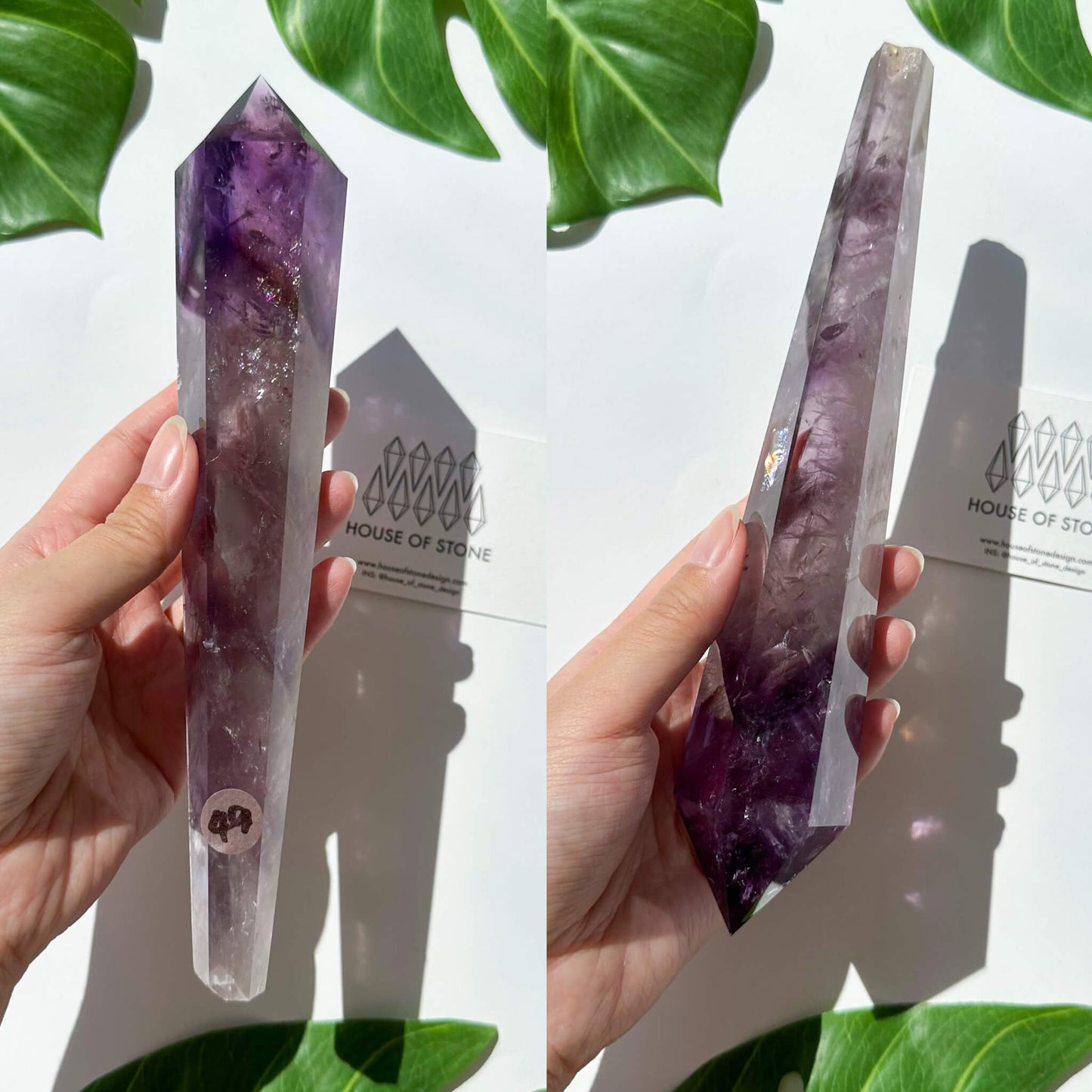 Amethyst Wand/Natural Amethyst Point Wand/High Quality Amethyst Rainbow Crystal Point Wand/Amethyst Handle/Amethyst Stem/Meditation Tool/AAA