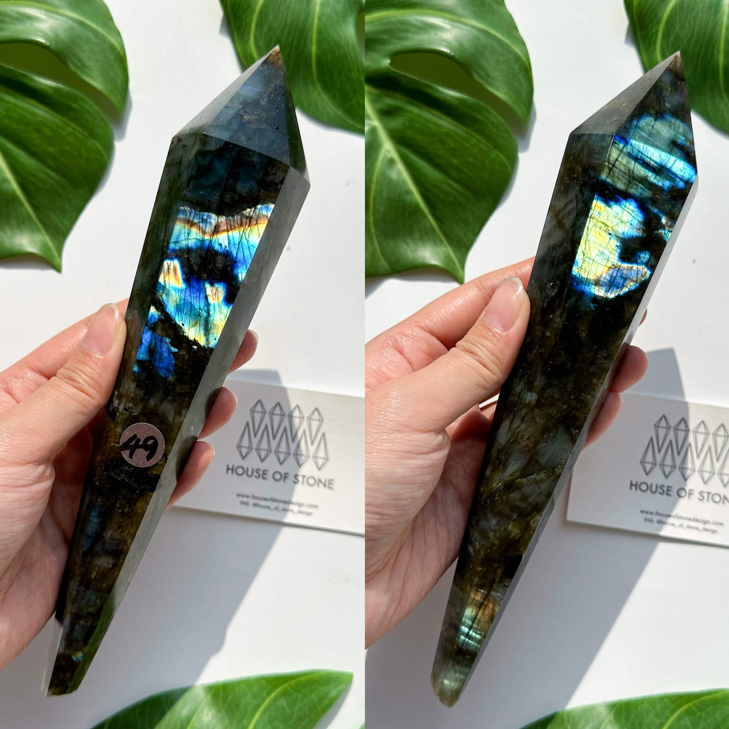 Natural Labradorite Wand/Rainbow Labradorite Crystal Point Wand/Labradorite Crystal Handle/Labradorite Stem/Wedding Bouquet Handle/Chakra Healing/AAA